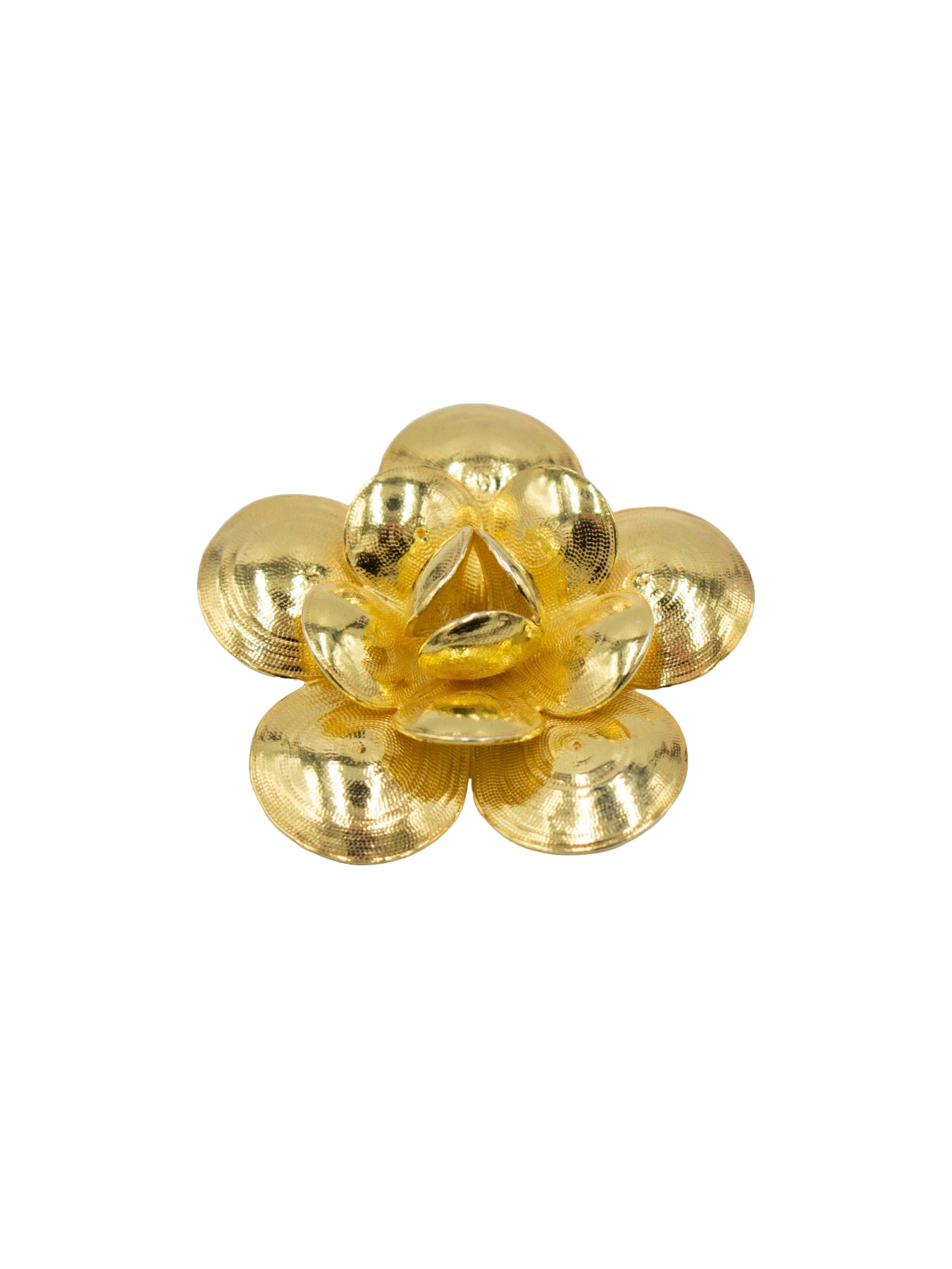 Alfinete em Prata Dourada com Flor Dourado-2