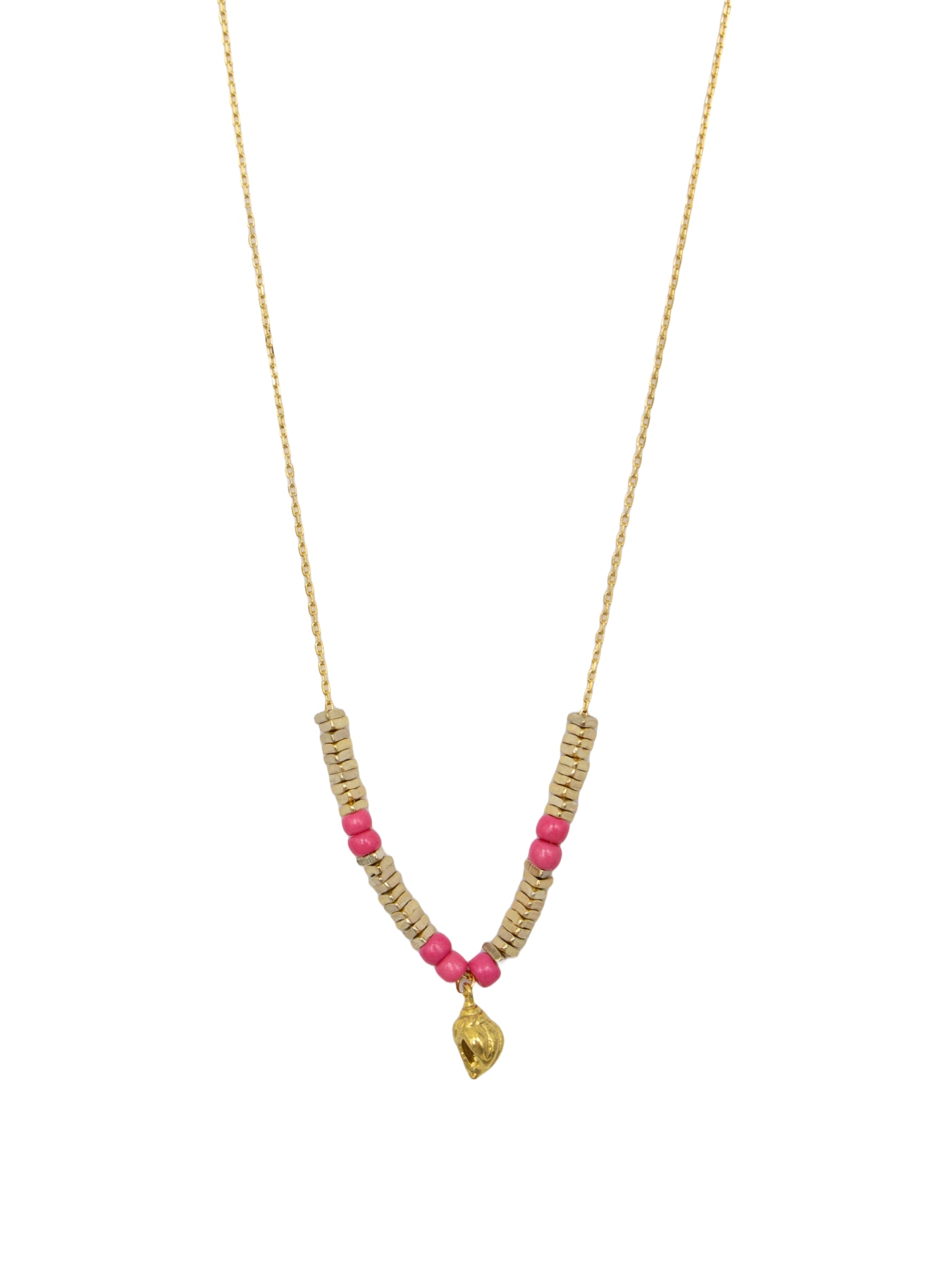 Imagem 0 de Colar em Prata Dourada com Bolas Rosa