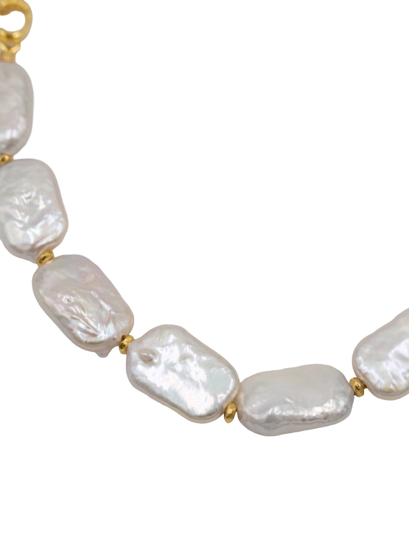 Colar em Prata Dourada com Pérolas Ouro-2