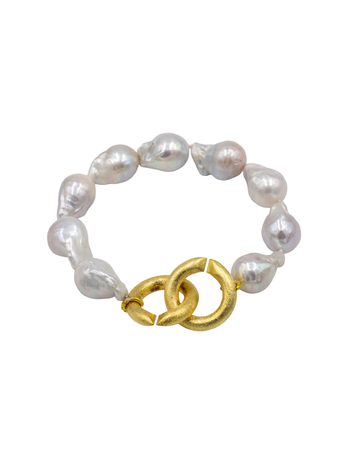 Pulseira de pérolas barrocas Dourado-2