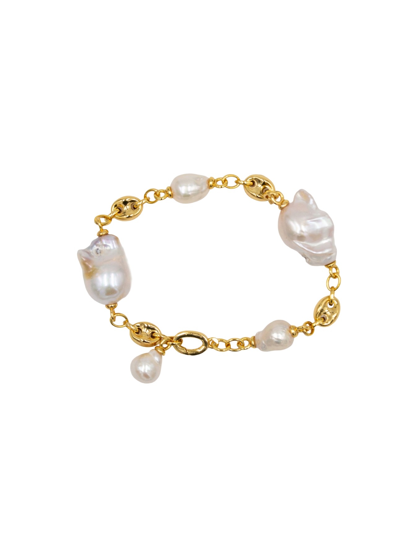 Imagem 0 de Pulseira em Prata Dourada com Pérolas