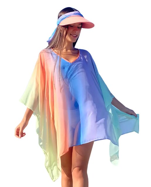 Kaftan curto Costa Rica com padrão degrade