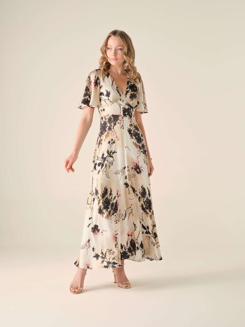 Imagem 0 de Vestido Comprido com Decote em Bico