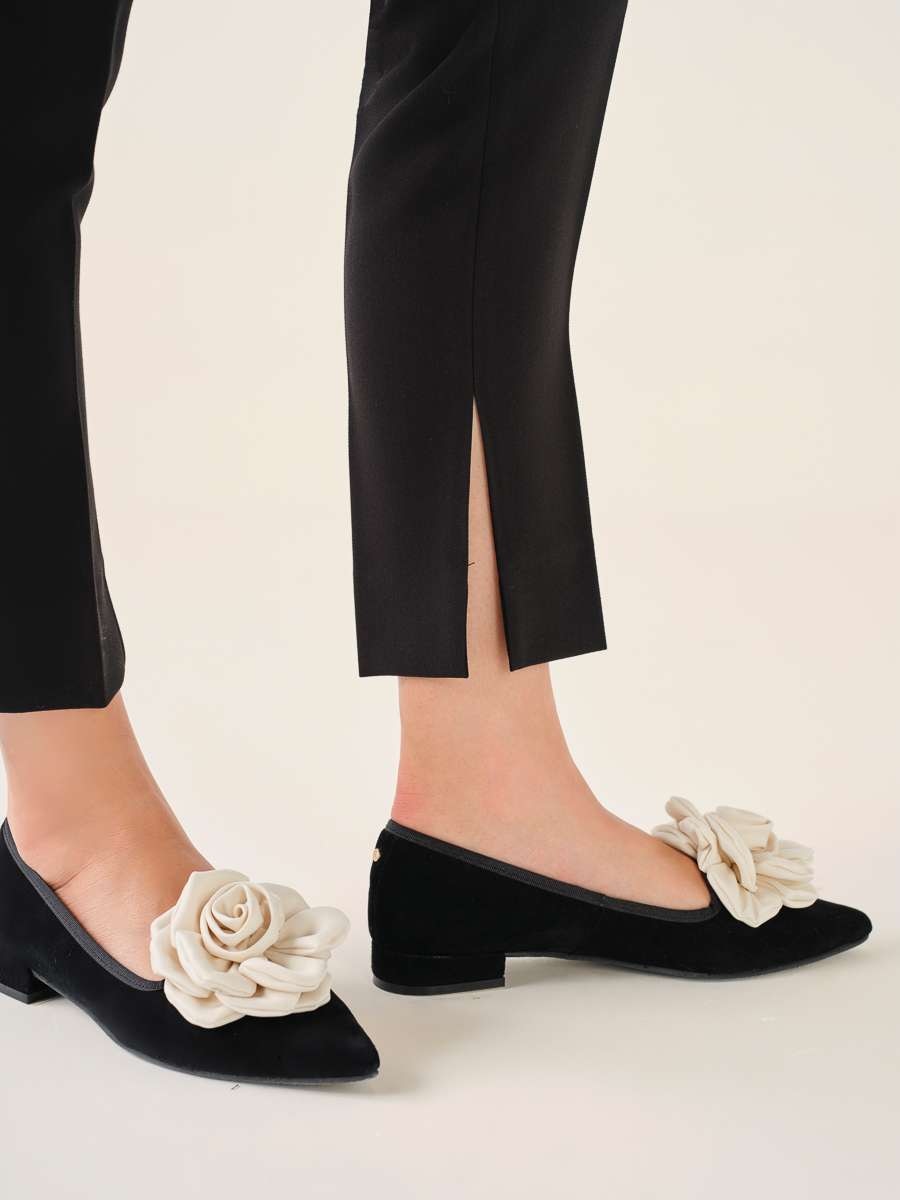 Calças Clássicas com Rachas Interiores Preto-3