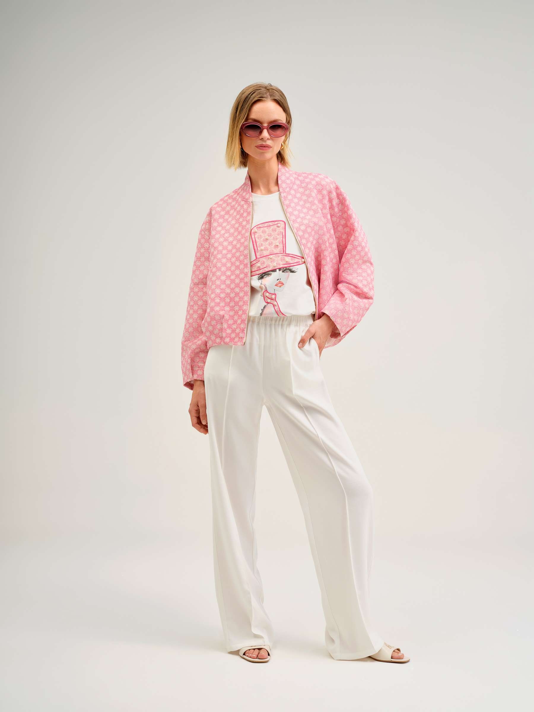 Calça com Cós Elástico Branco-4