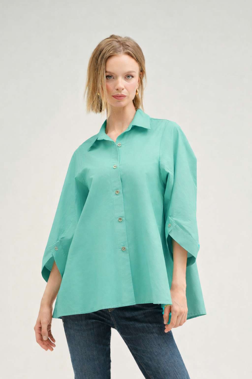 Imagem 0 de Camisa Lisa com Mangas 3/4