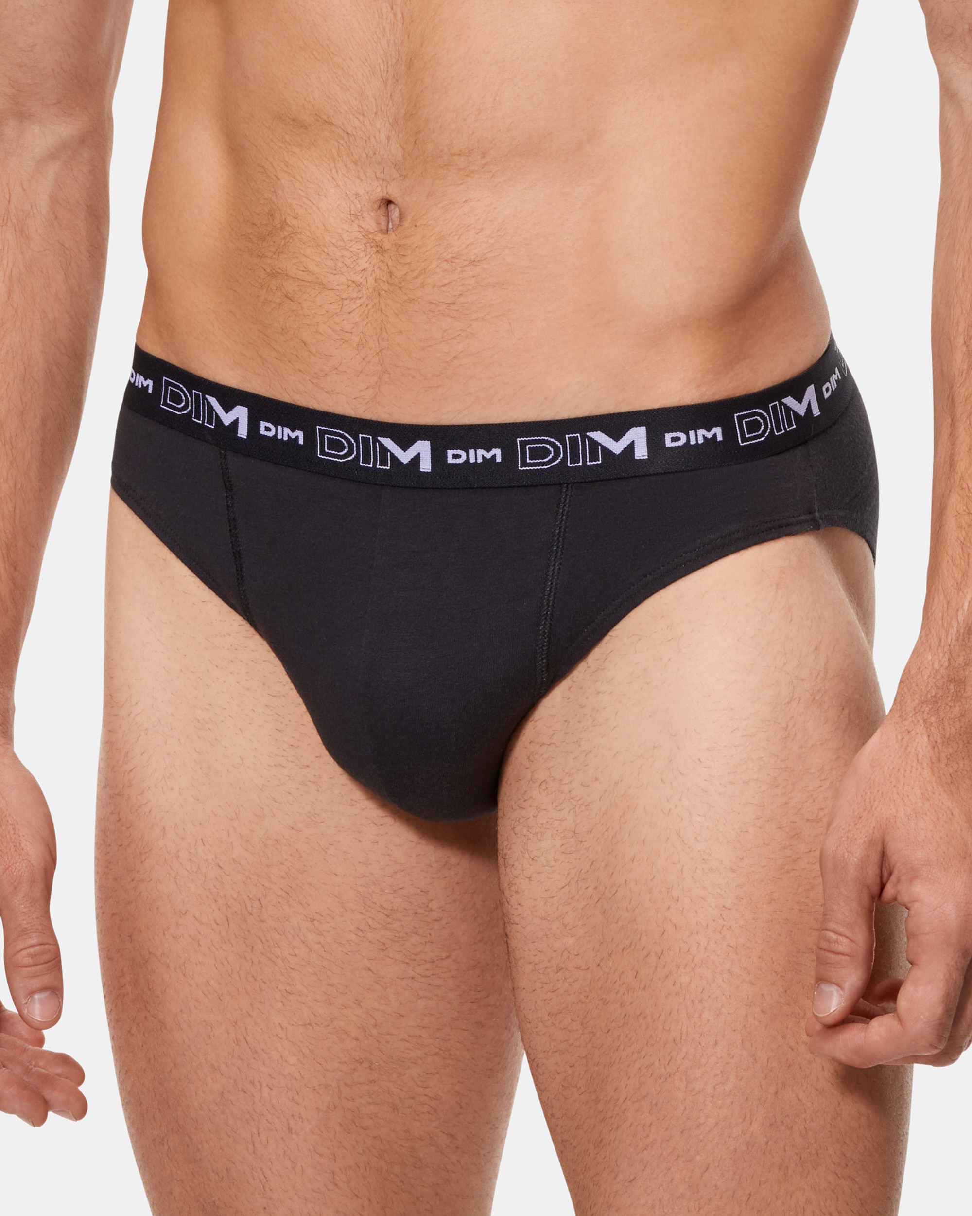 Pack de Dois Slips de Algodão Elástico Estilo Básico em Várias Cores Preto-1