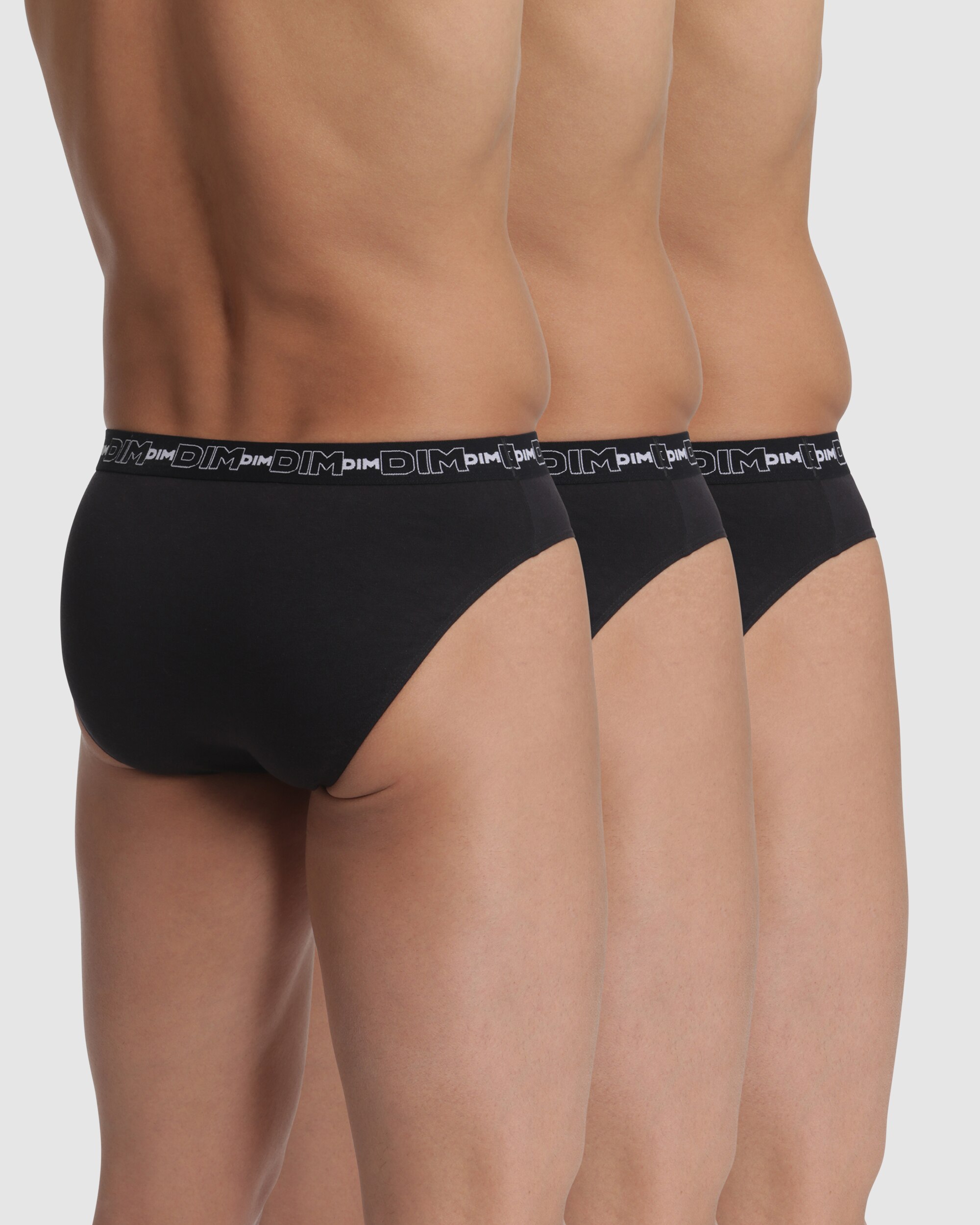 Pack de Três Slips de Algodão Elástico Preto-2