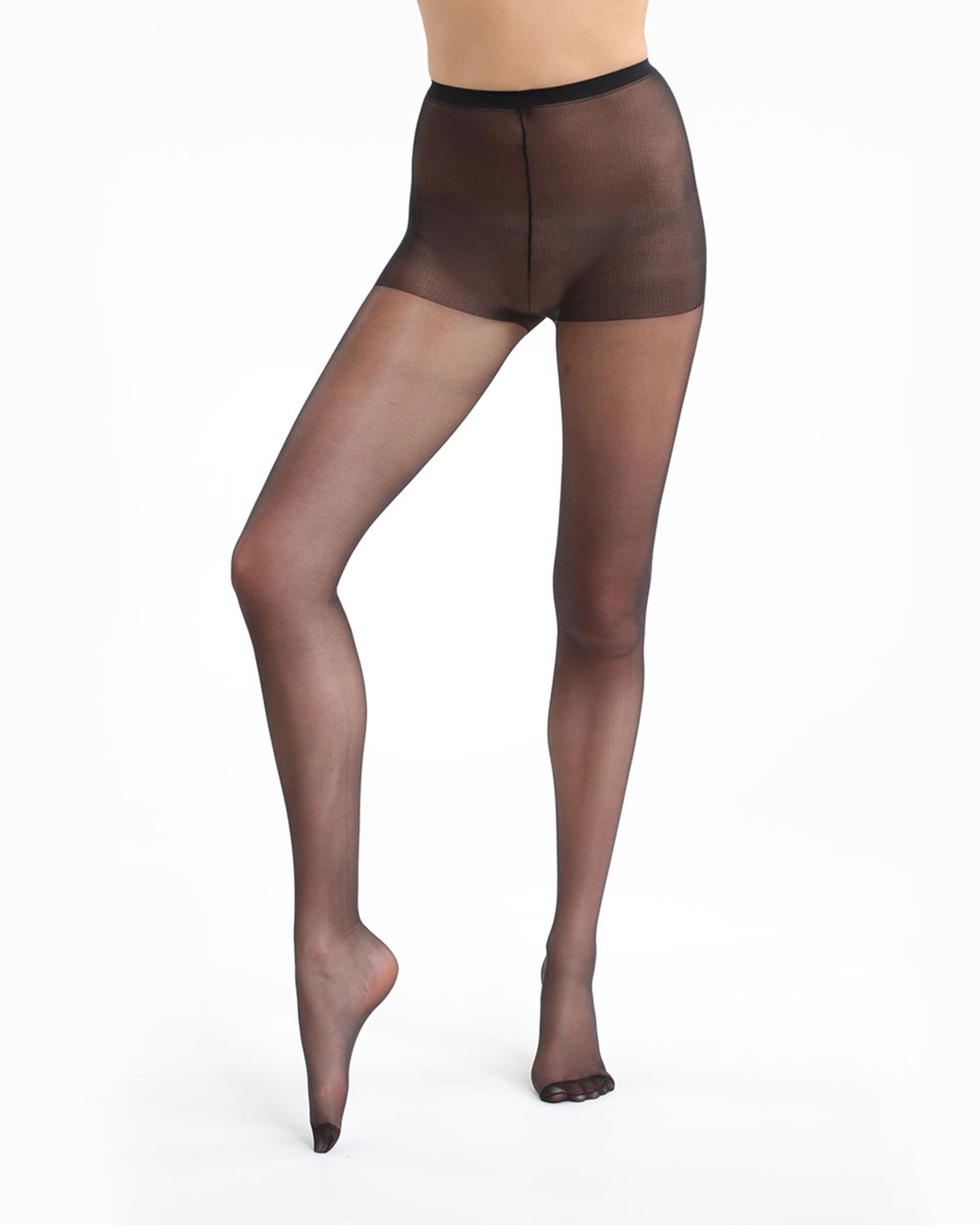 Collants Sublim Transparentes com Acabamento Acetinado Preto-2