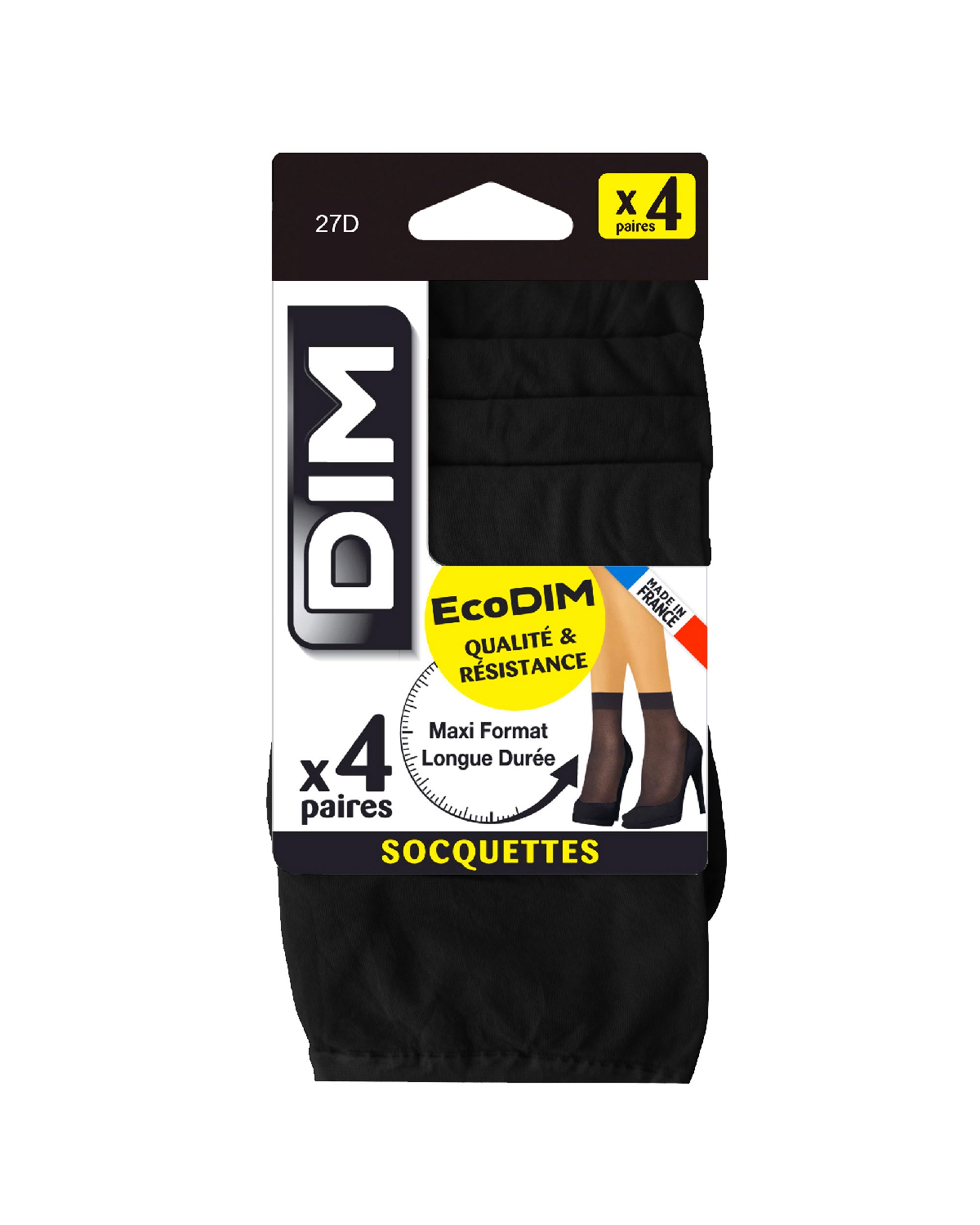 Pack de Quatro Mini Meias Transparentes de Poliamida Preto-2