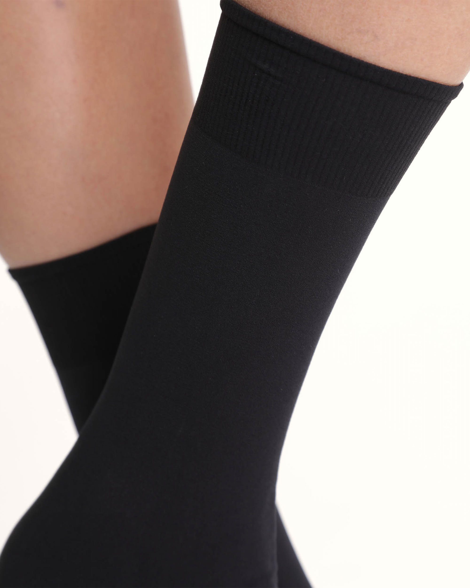 Meias Curtas Térmicas Thermo Opacas 55 Deniers Preto-3