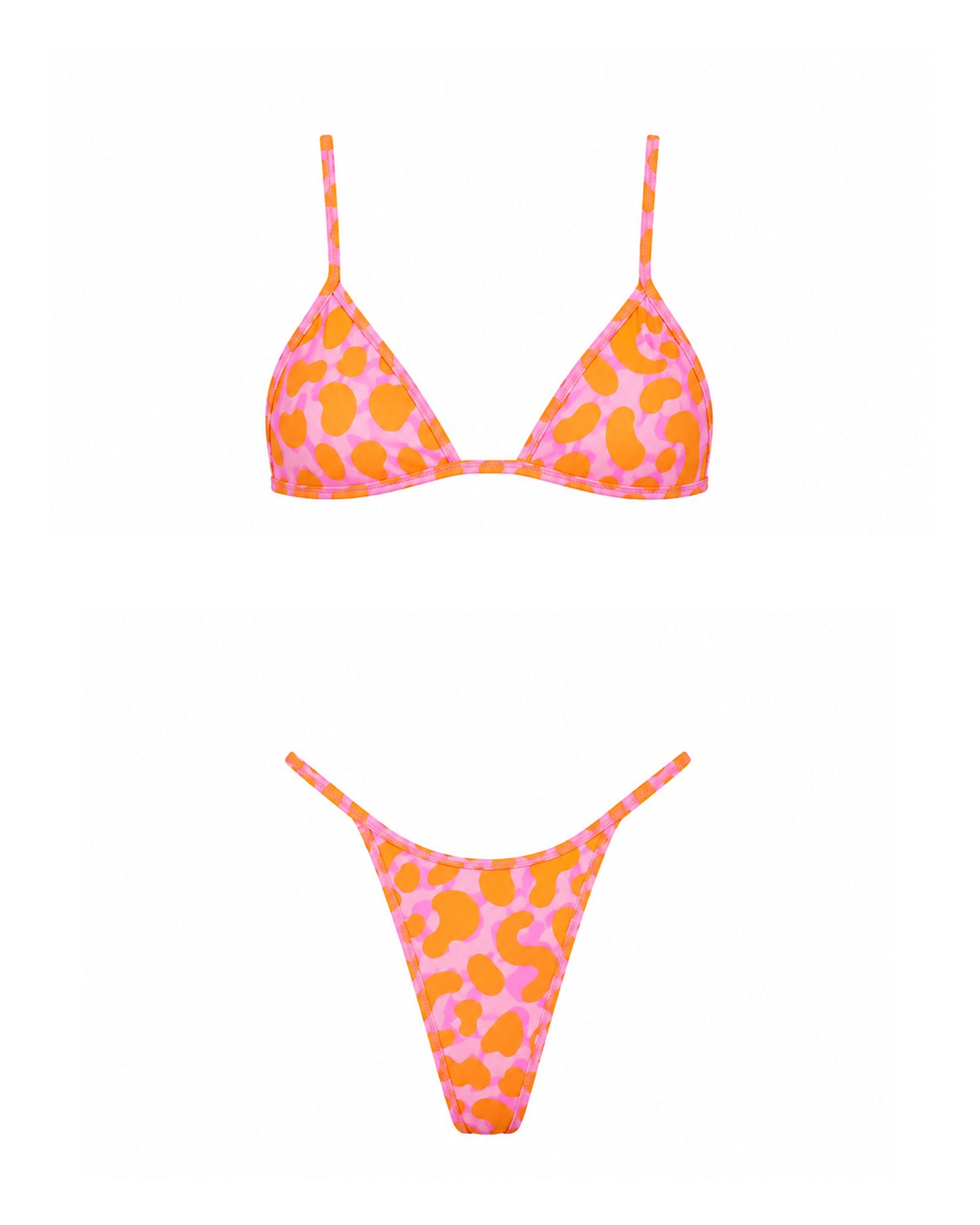 Imagem 0 de Bikini Untamed Poliamida Reciclada Padrão Laranja e Rosa