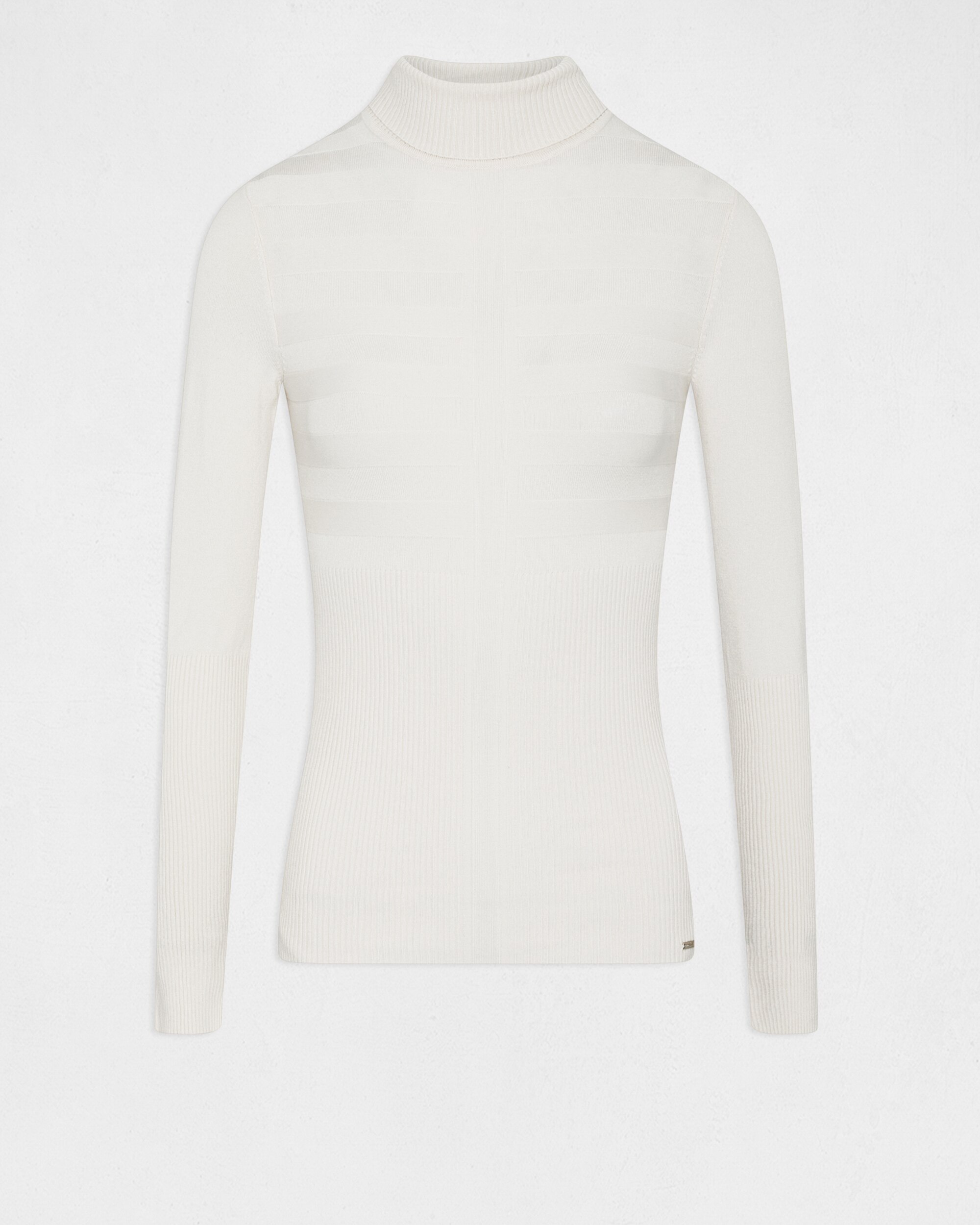 Camisola de Gola Alta Ajustada Cinzento / Preto-3