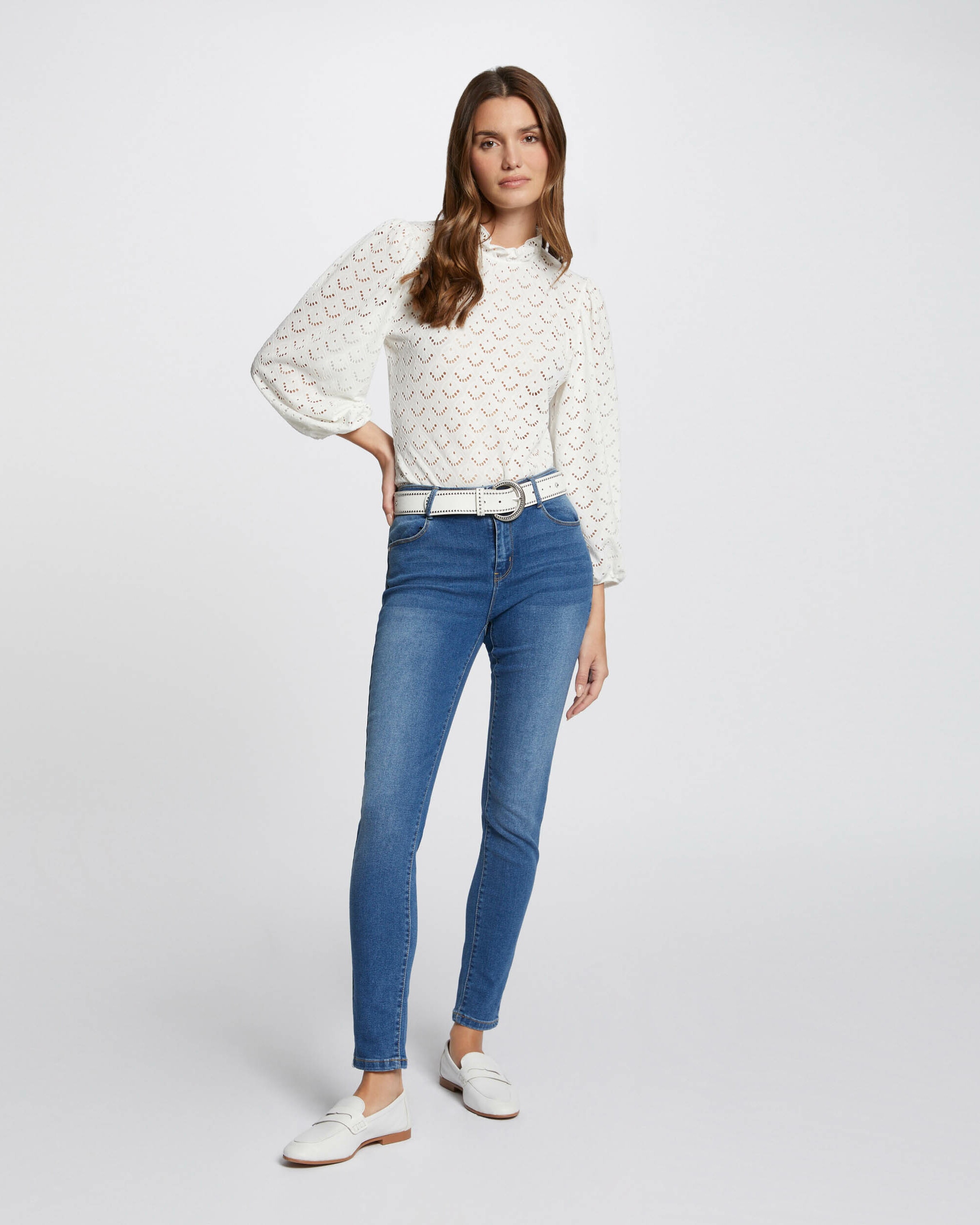 Jeans Slim Tamanho Estándar Azul denim-1