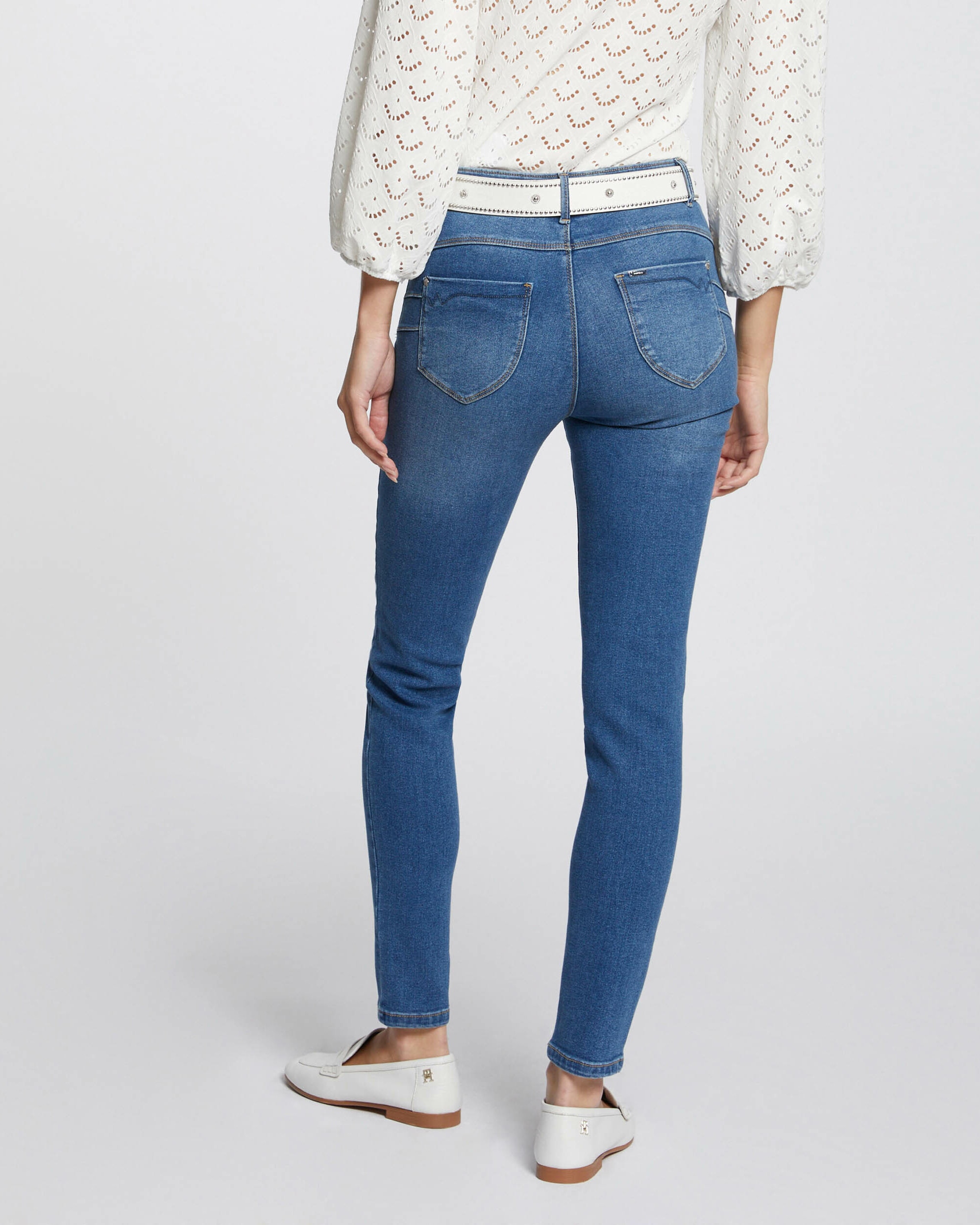 Jeans Slim Tamanho Estándar Azul denim-3