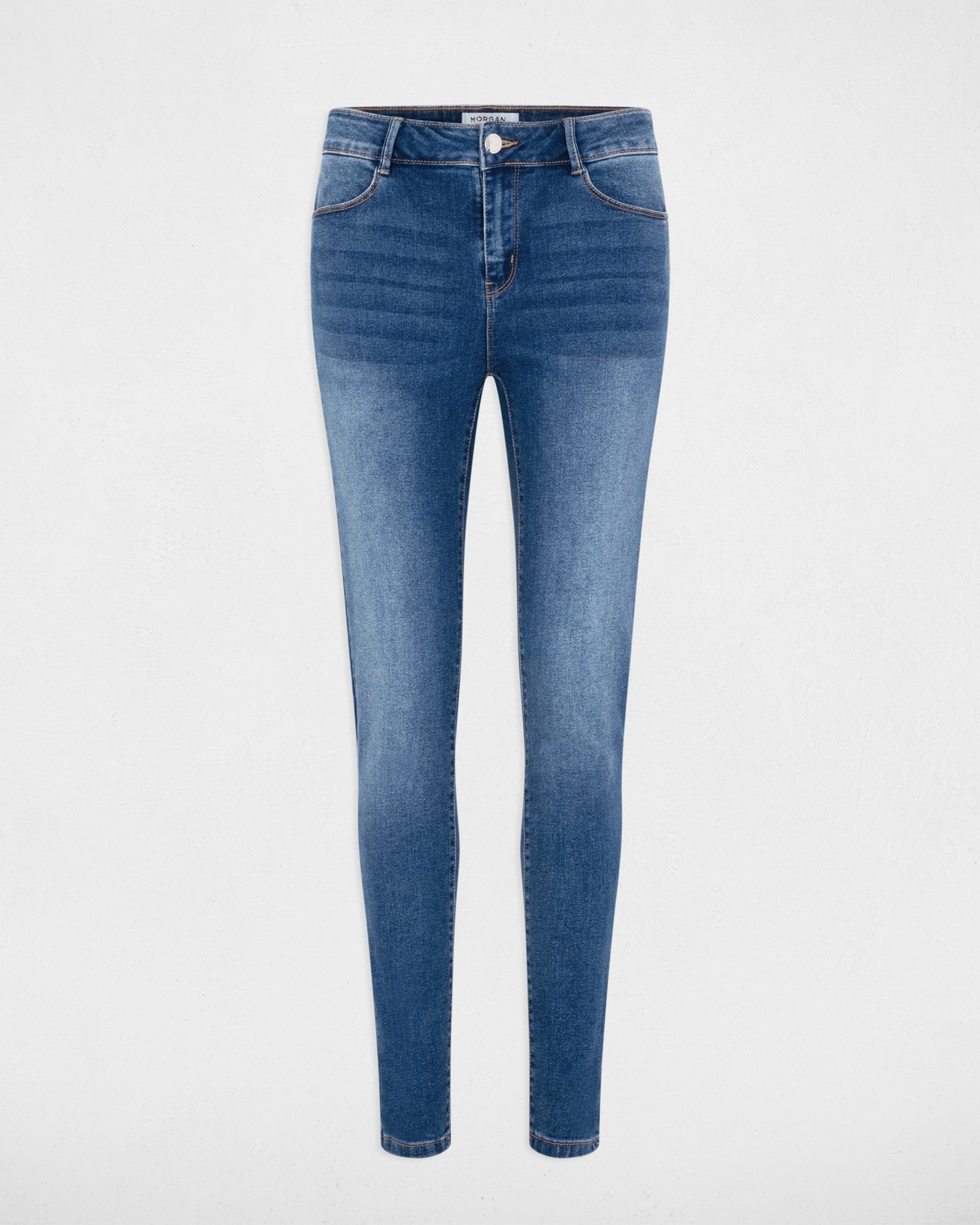 Jeans Slim Tamanho Estándar Azul denim-4