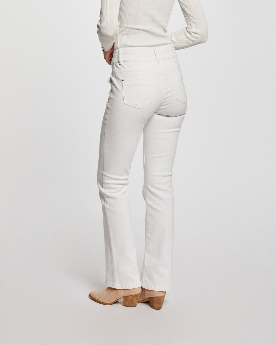 Jeans com Corte a Direito Boot-cut com Bolsos de Aba Cru-3