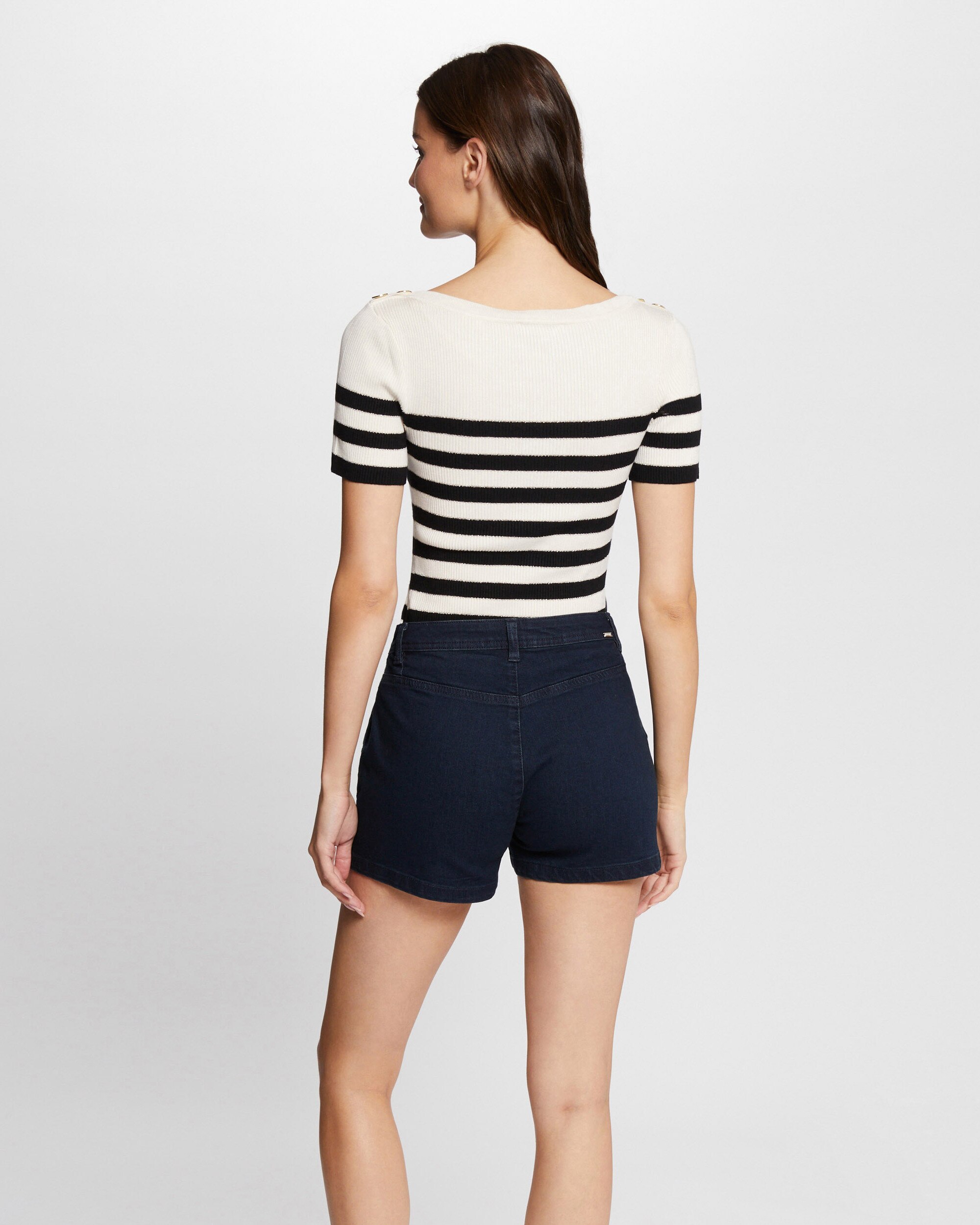 Short Jeans Ajustado Azul denim-3