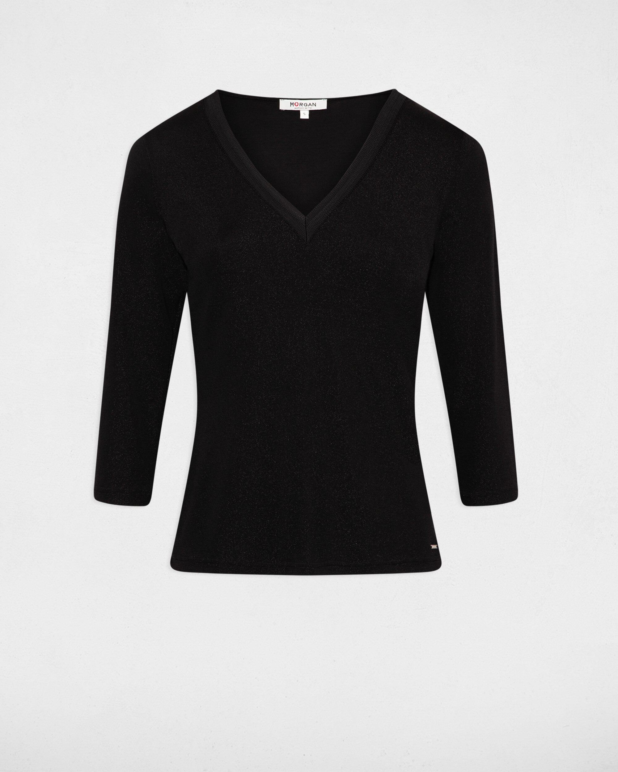 T-shirt de Manga 3/4 Preto-3