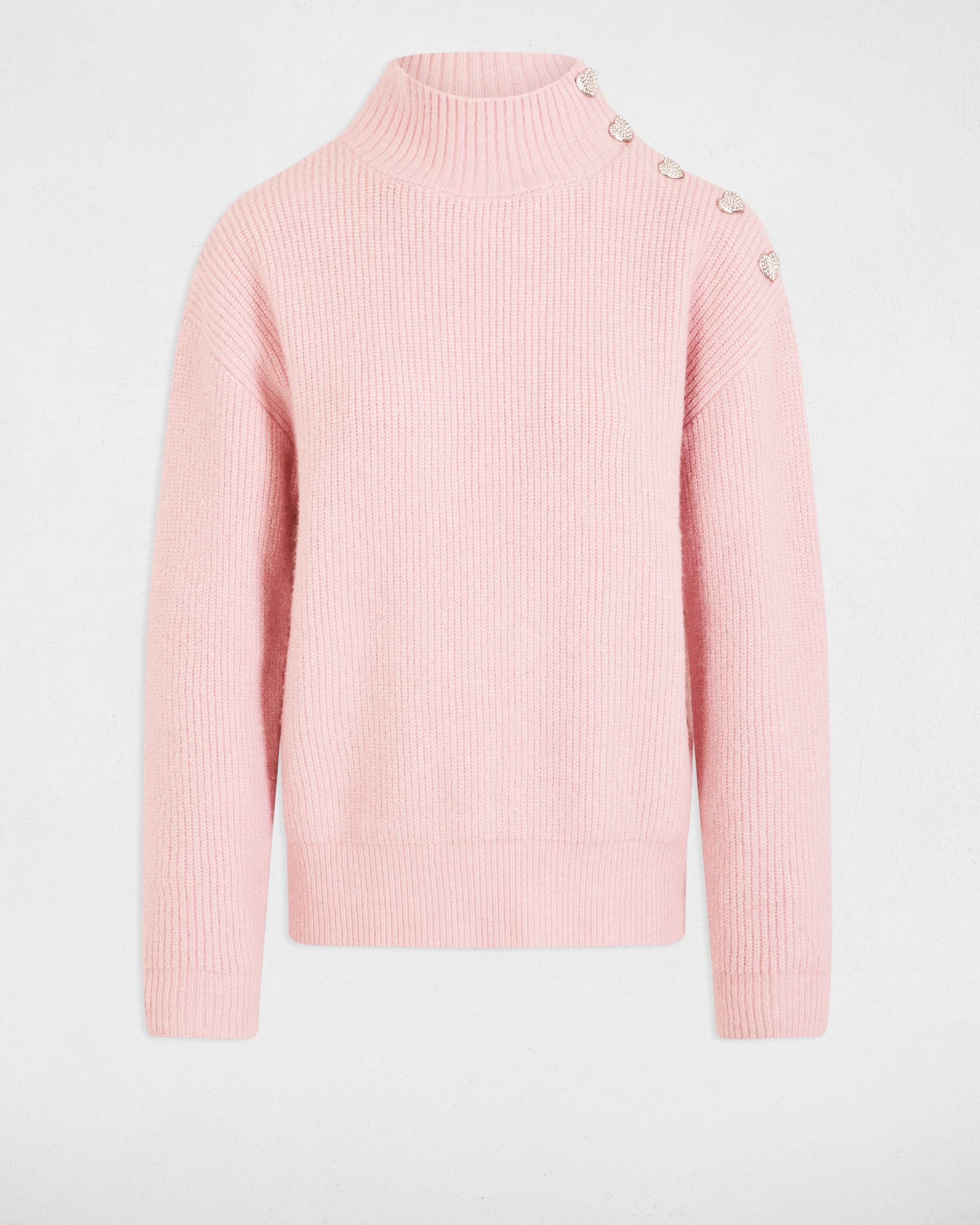Camisola de Manga Comprida com Botões Rosa-2