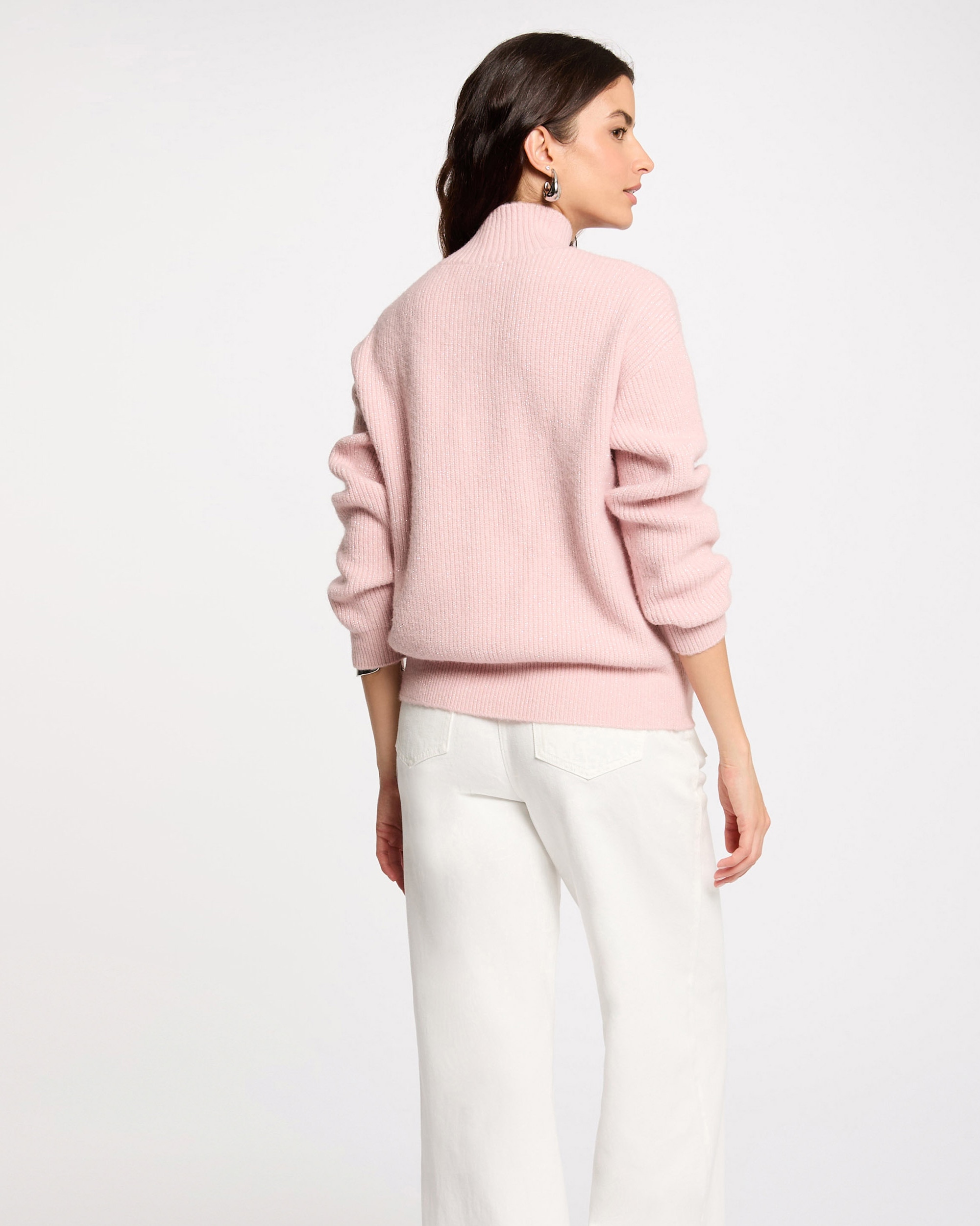 Camisola de Manga Comprida com Botões Rosa-3