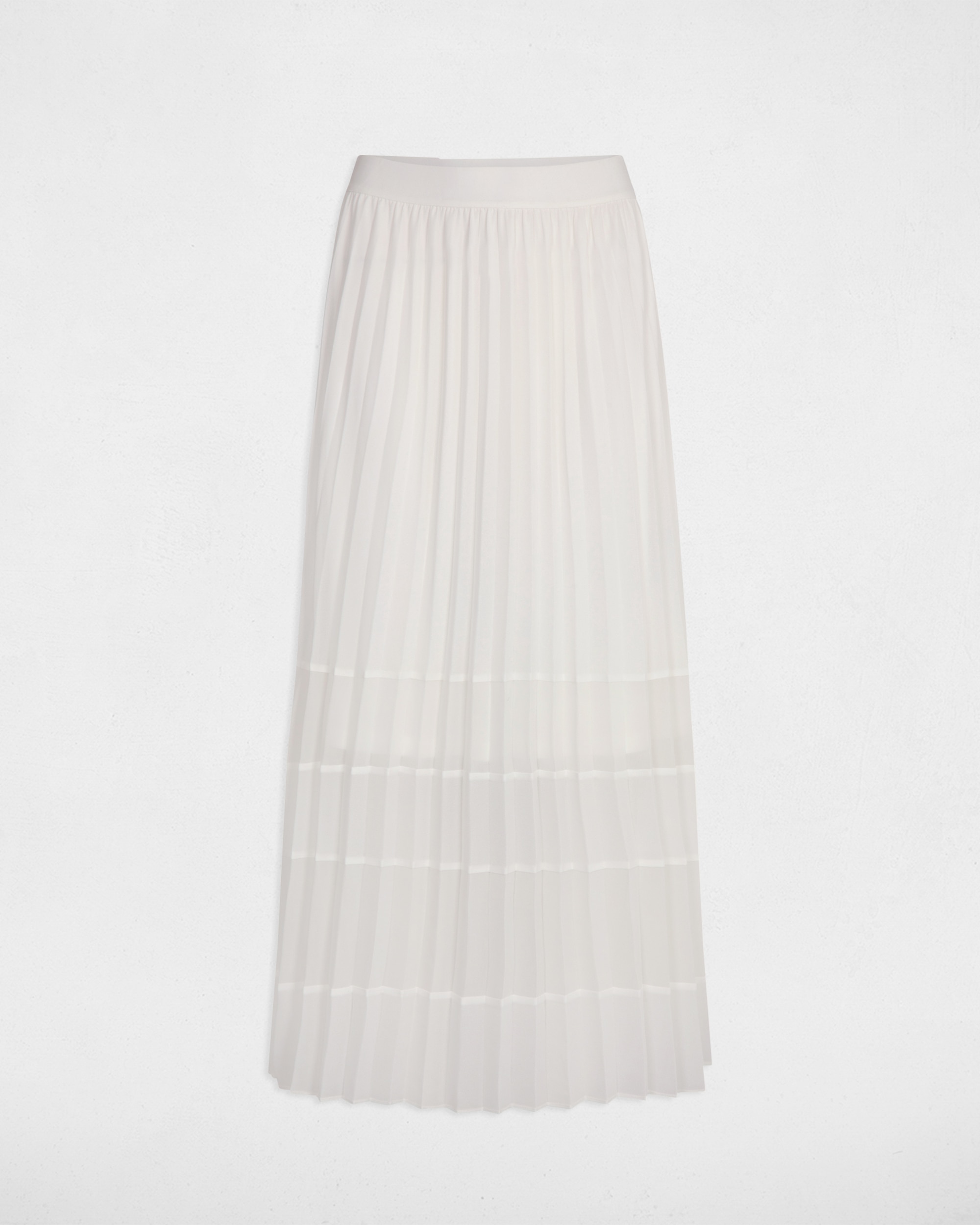 Saia Comprida a Boca de Sino Plissada Branco-4