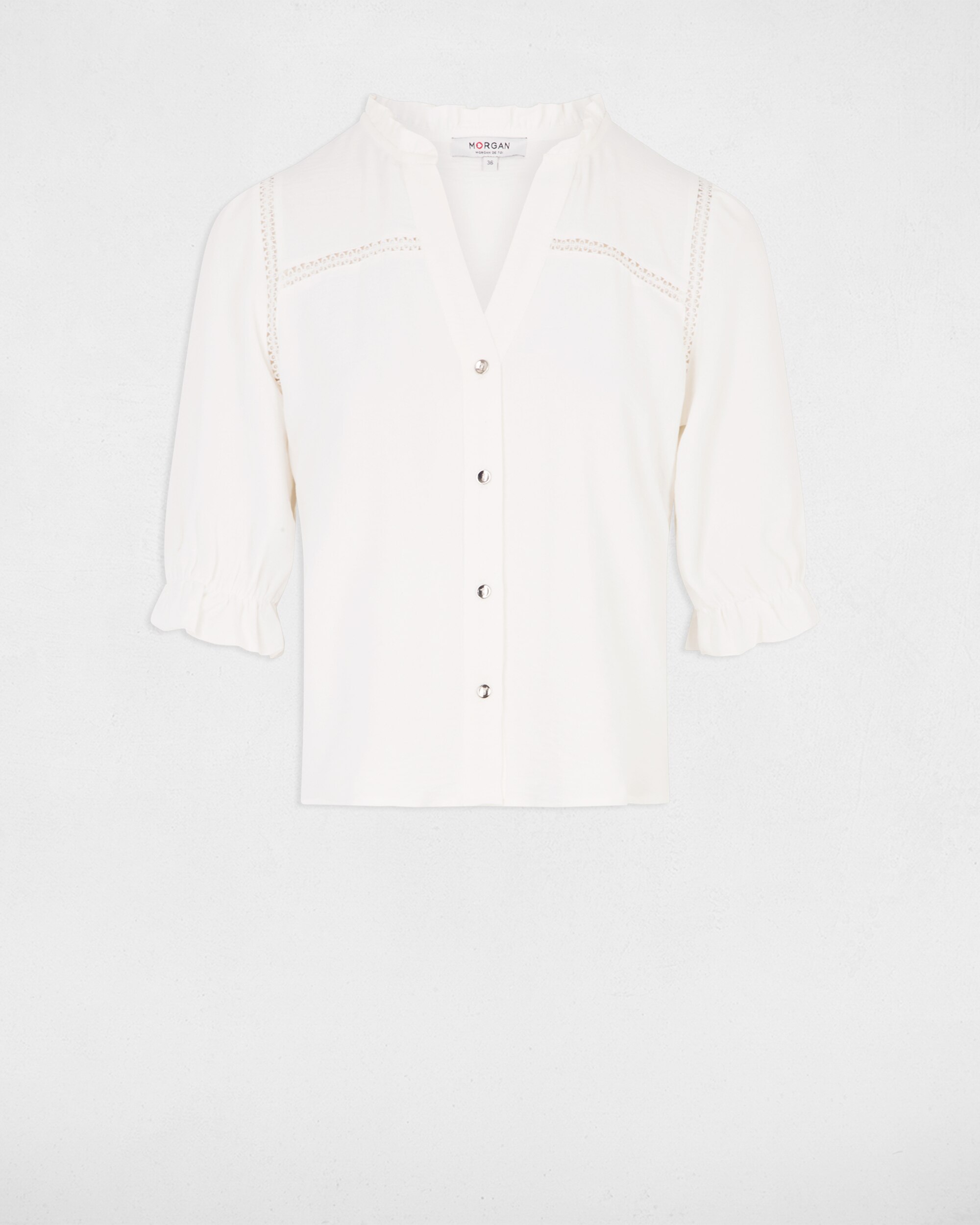 Blusa de Manga 3/4 Abalonada Cru-3
