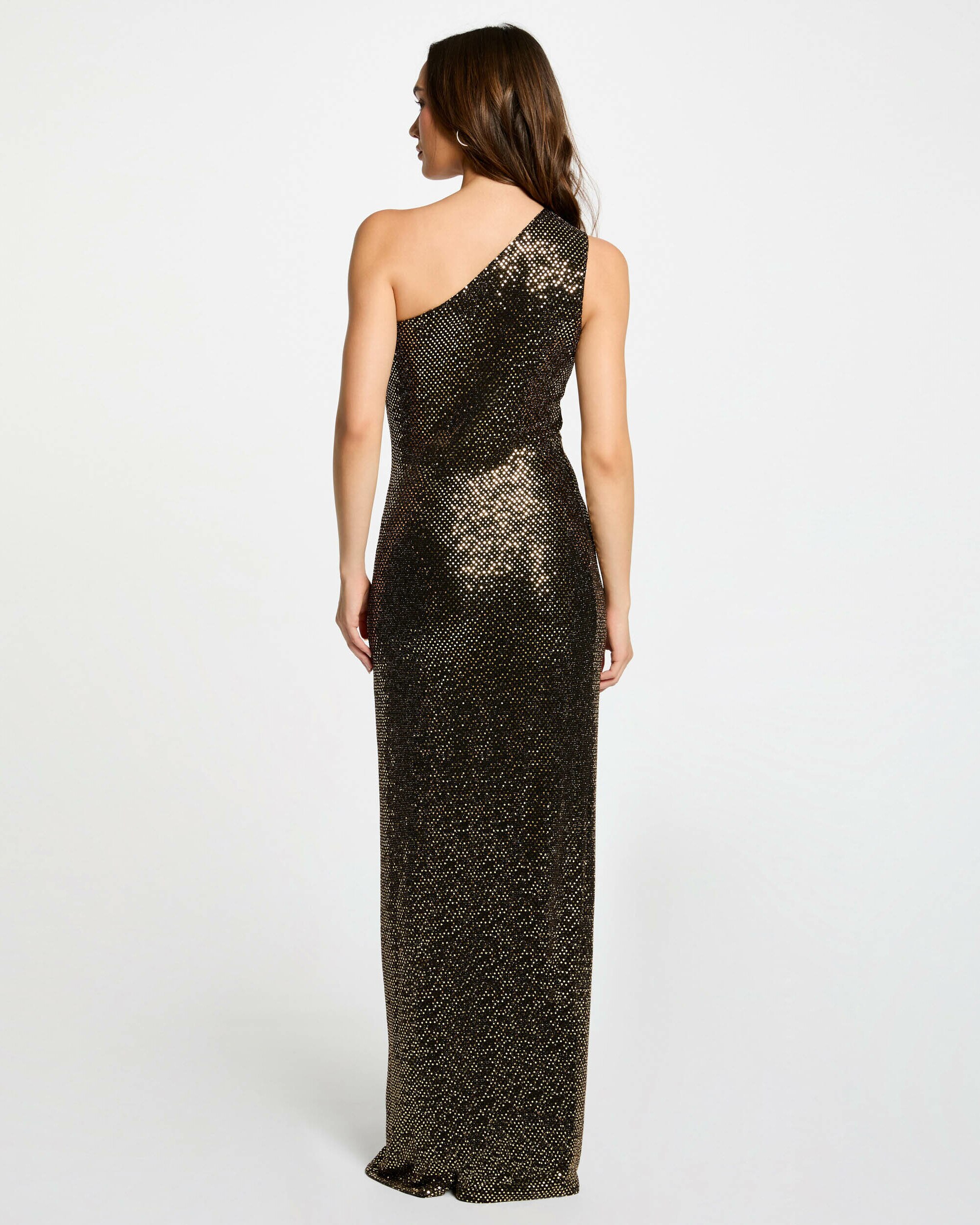 Vestido Comprido Assimétrico Preto / Crómio-2