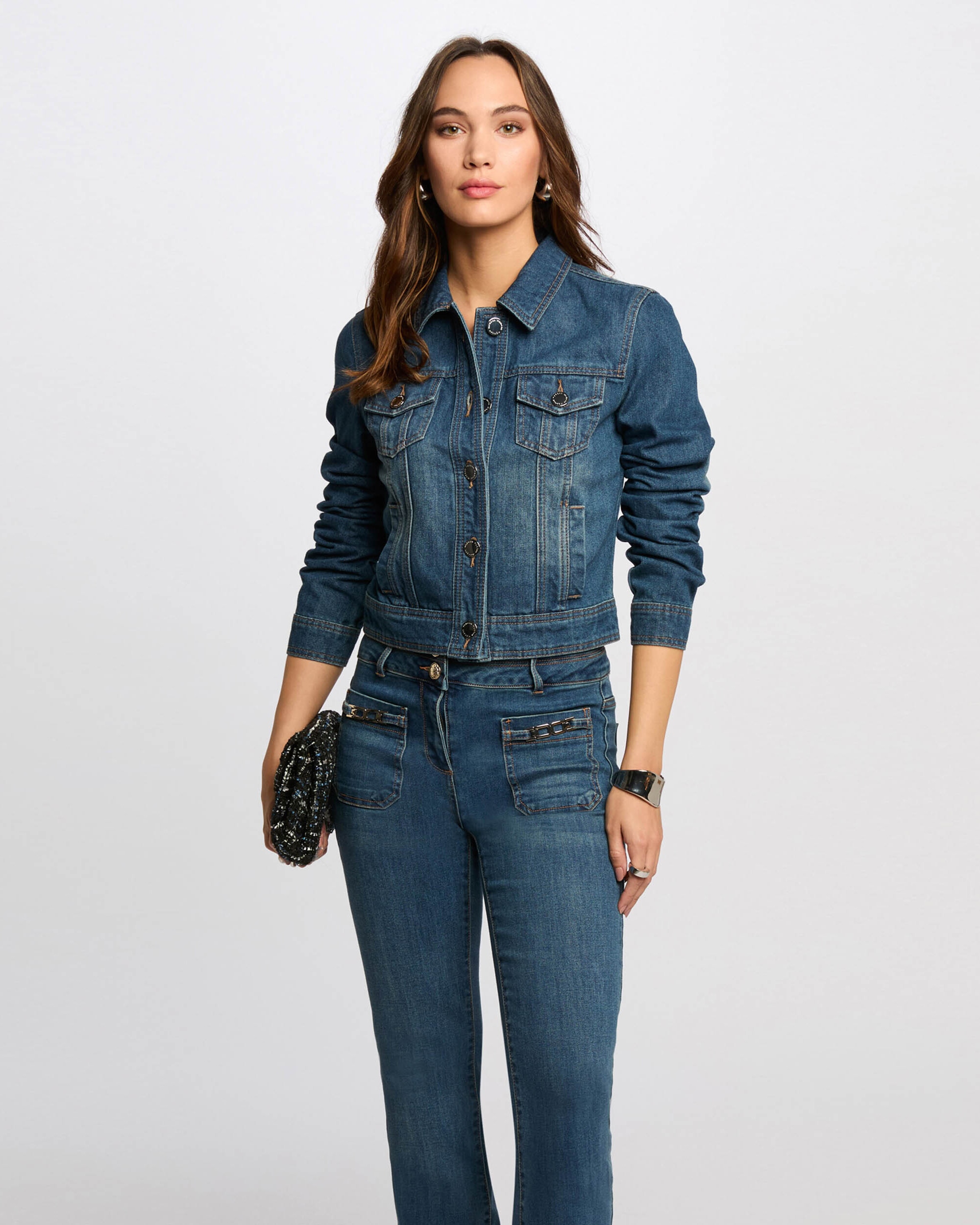 Blusão Jeans Curto Azul-1