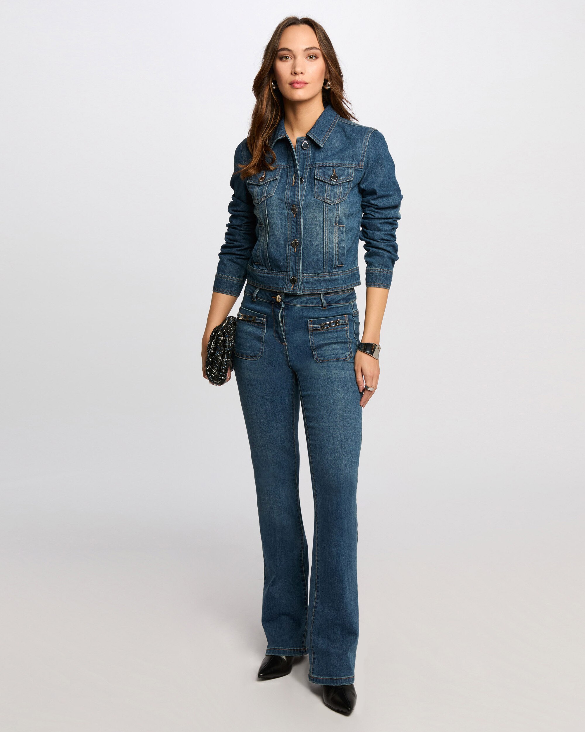 Blusão Jeans Curto Azul-3