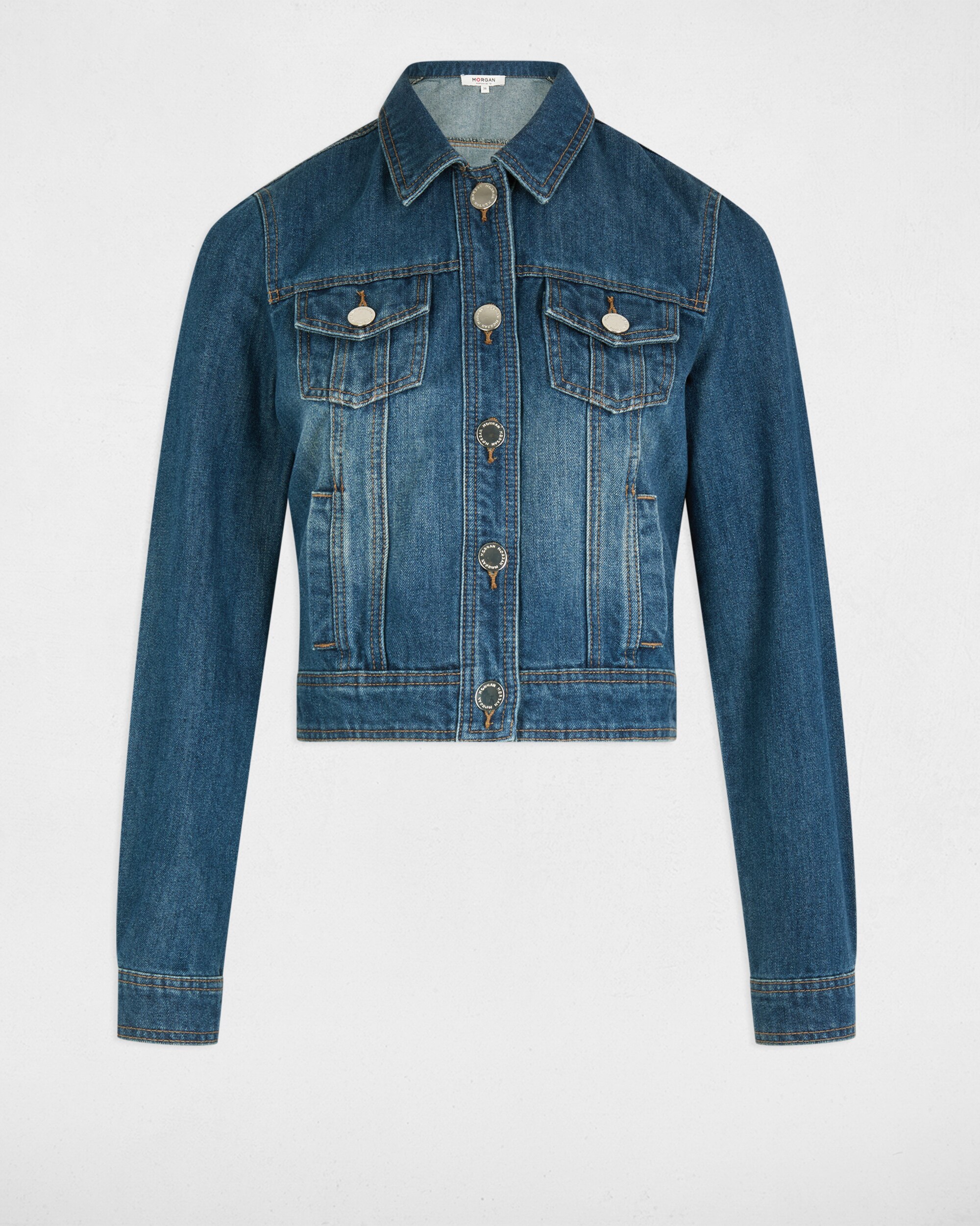 Blusão Jeans Curto Azul-5