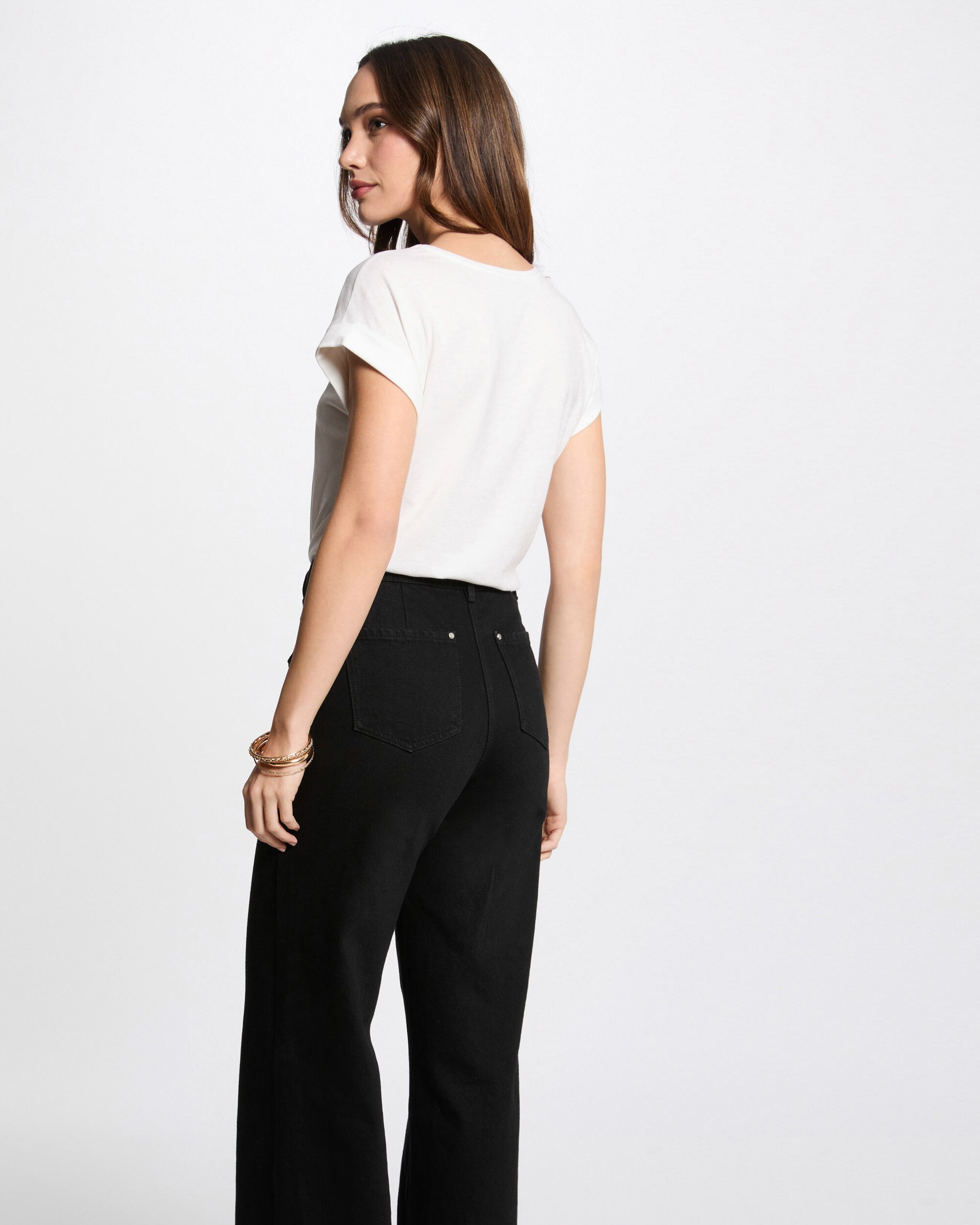 T-shirt com Mensagem Frontal Branco-2