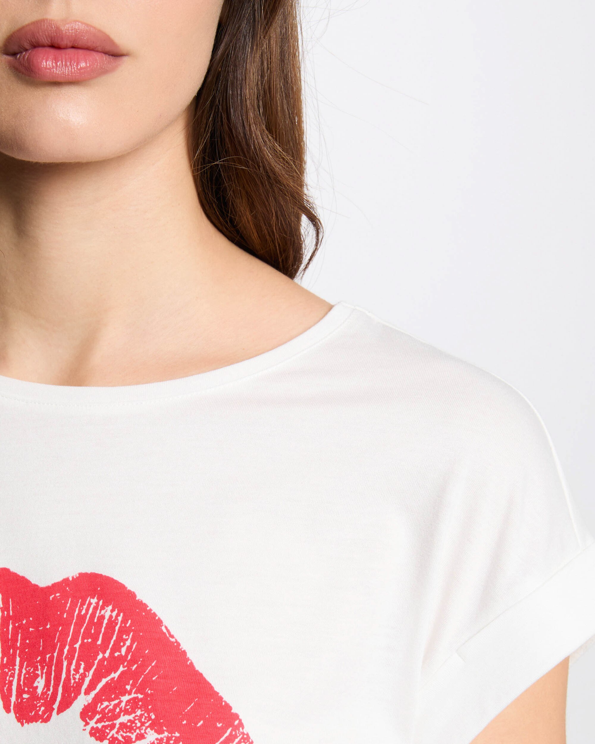T-shirt com Mensagem Frontal Branco-5