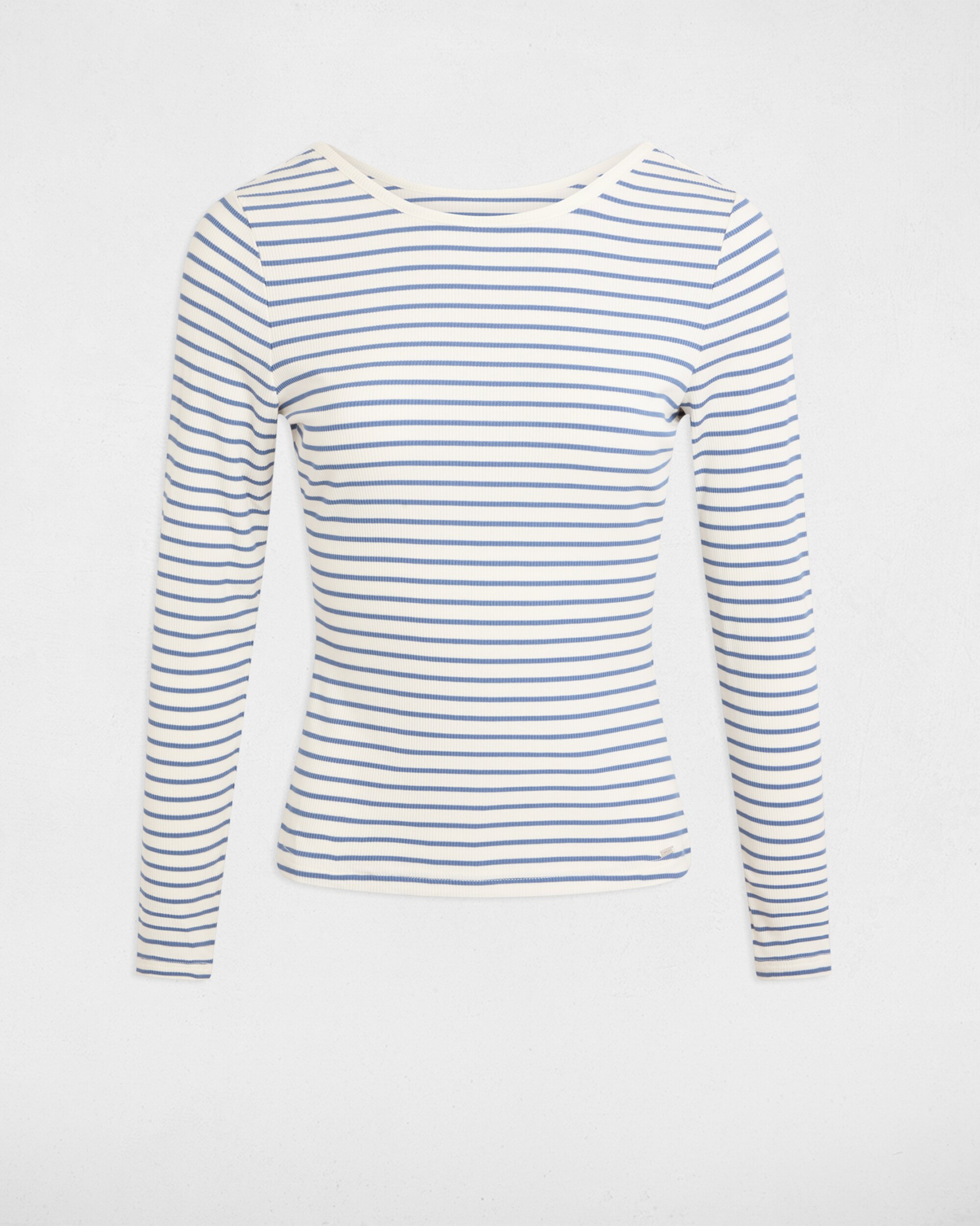 T-shirt de Manga Comprida Às Riscas Cru-5