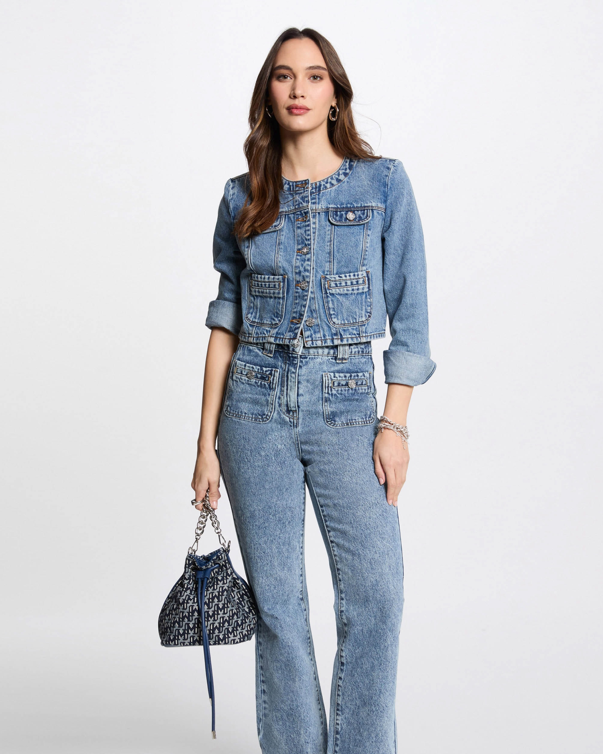 Casaco Jeans Curto Azul-1