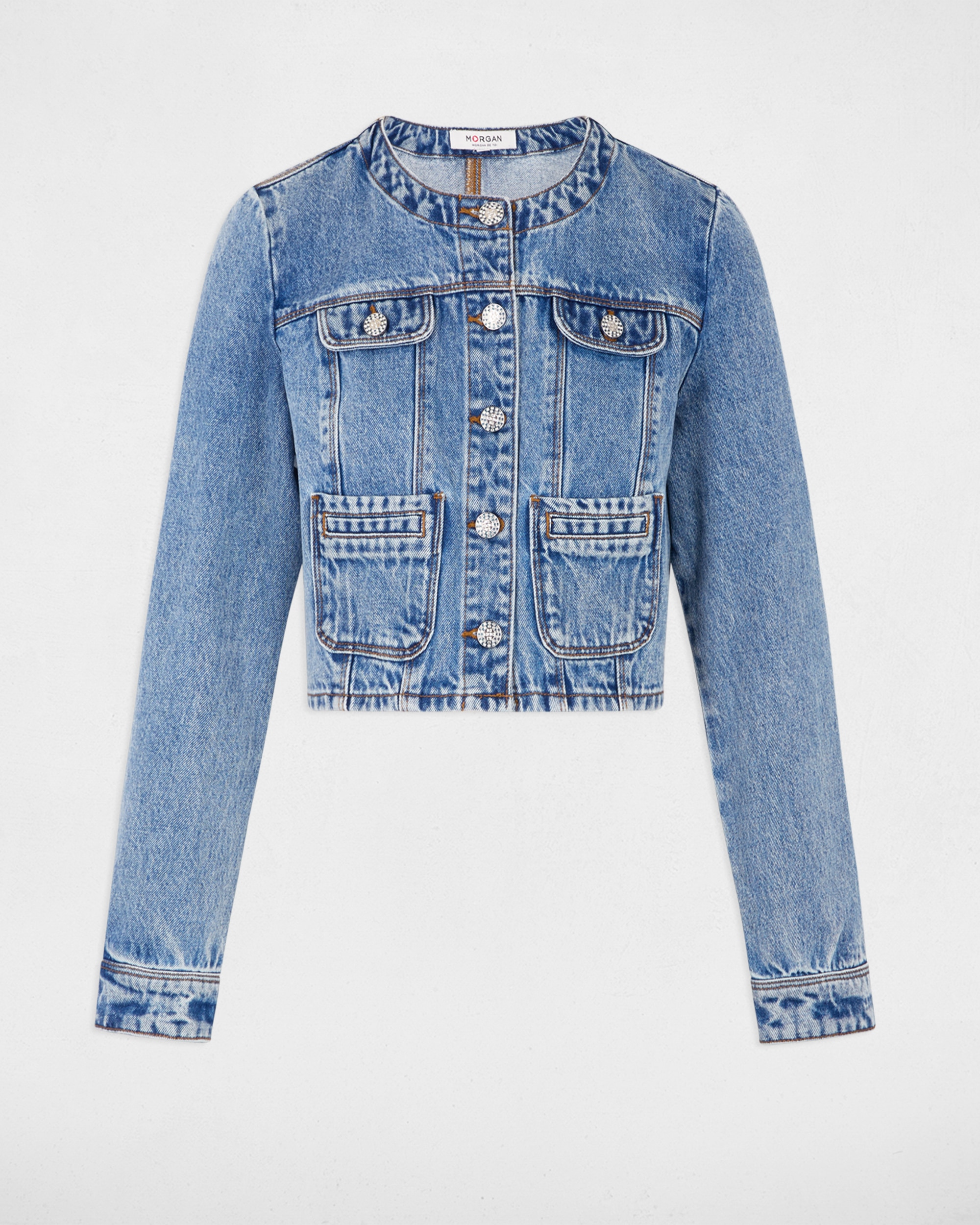 Casaco Jeans Curto Azul-3