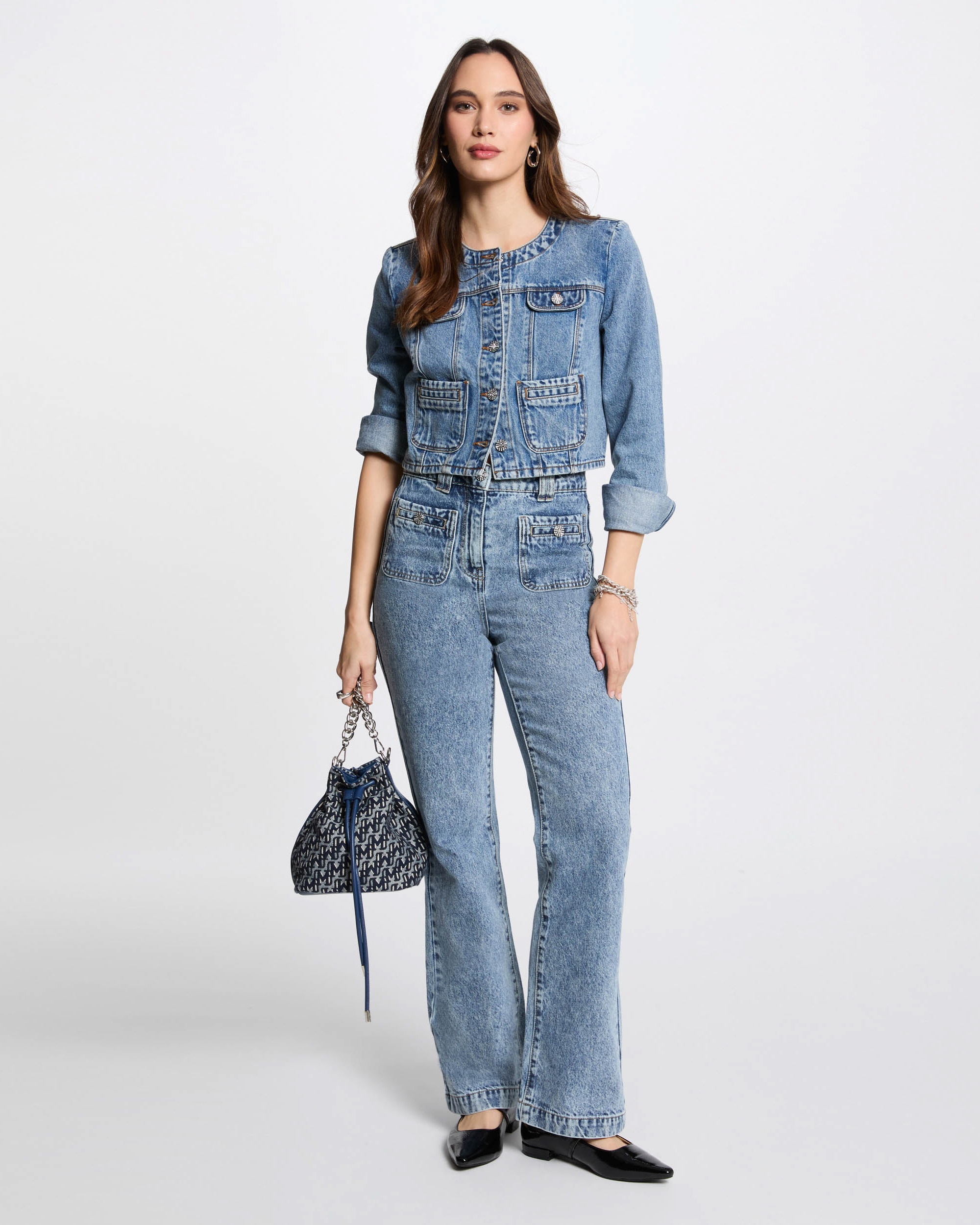 Casaco Jeans Curto Azul-4