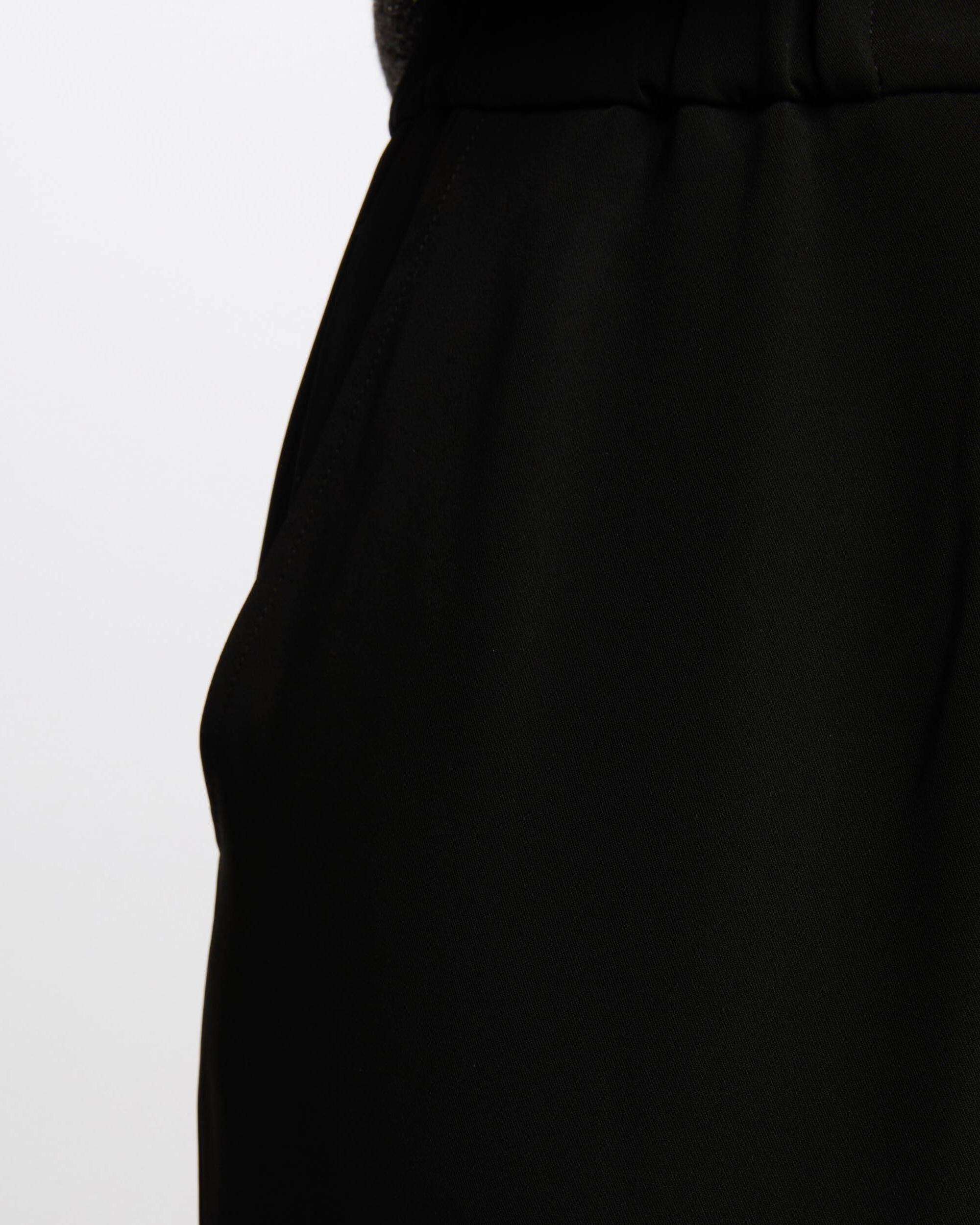 Calças com Perna Larga Preto brilhante-5