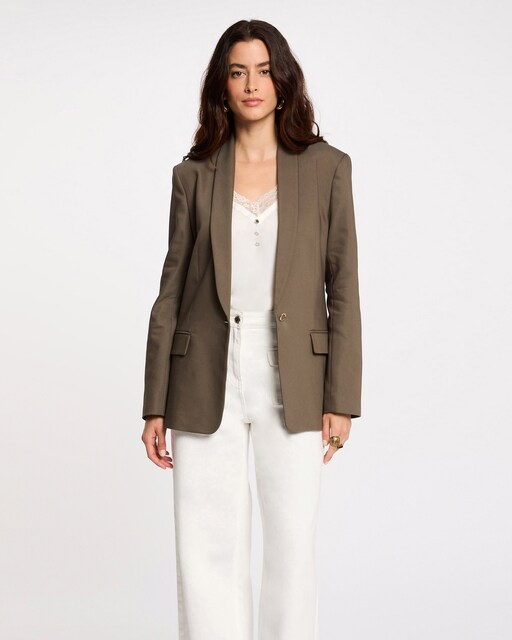 Imagem 0 de Blazer Curto com Gola À Padre