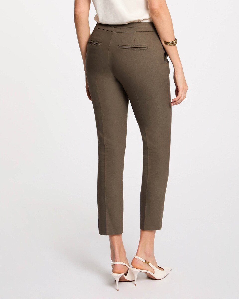 Calças Cigarette Estilo Curto Castanho-escuro-3