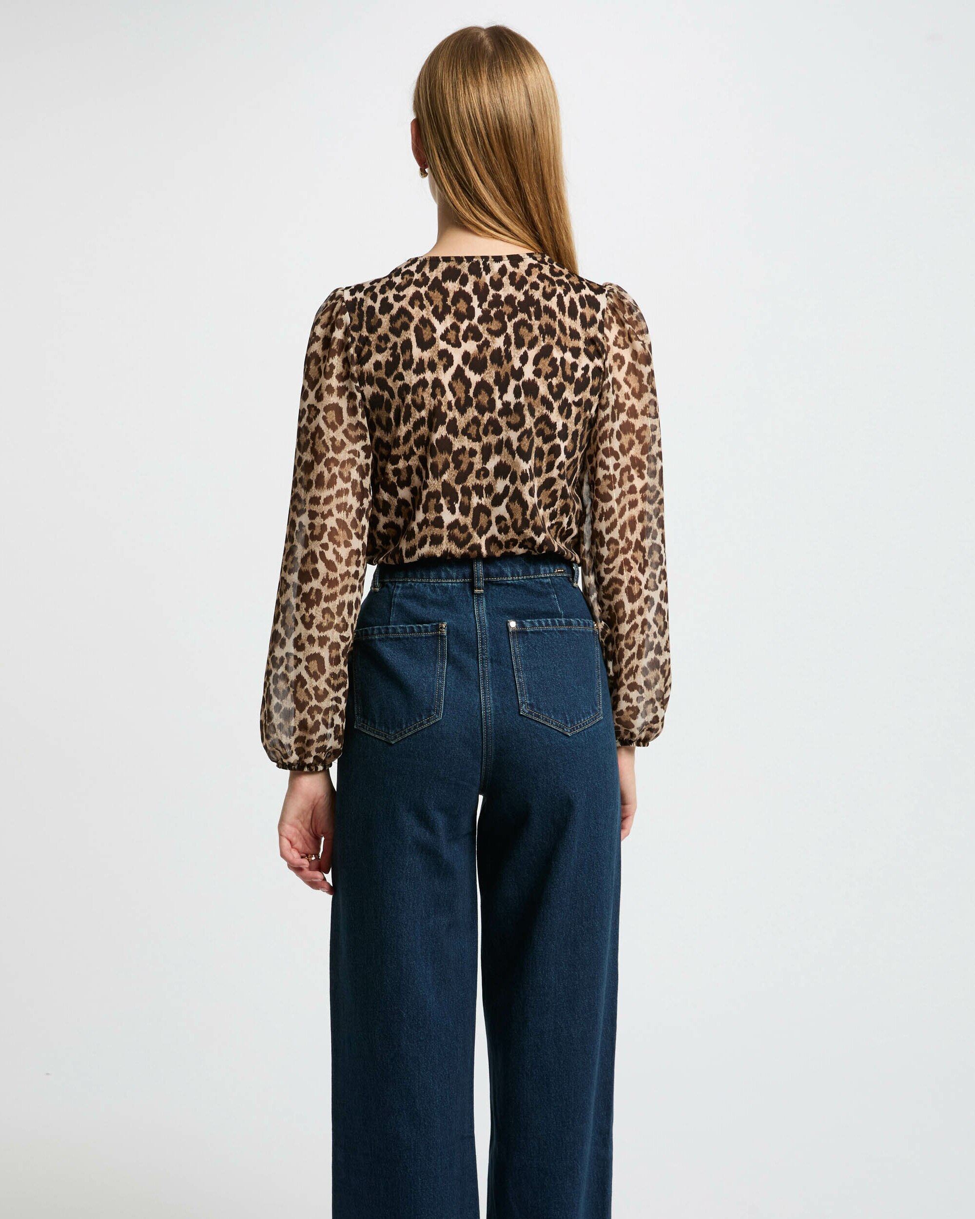 T-shirt Animal Print com Mangas Abalonadas Multicolor-2