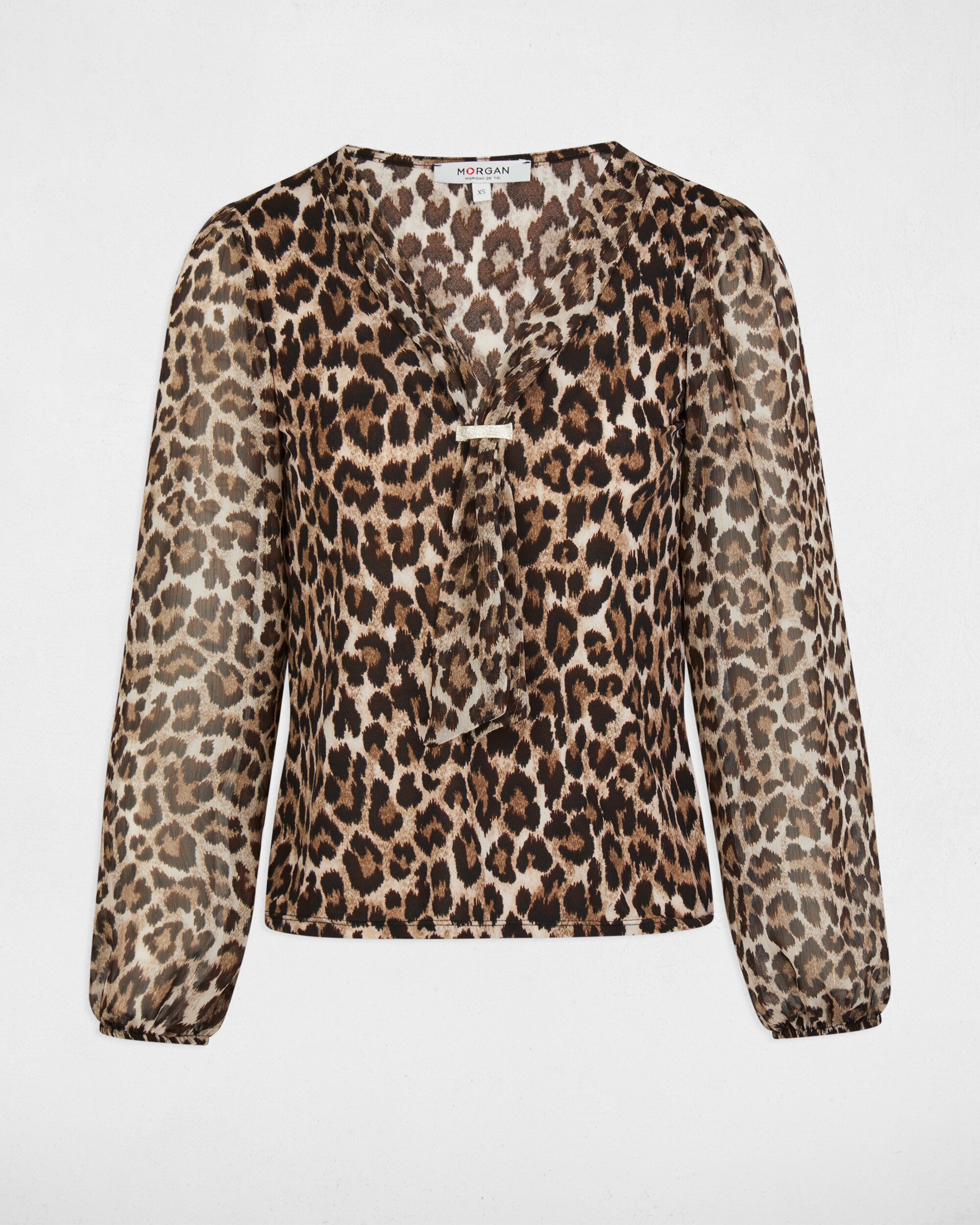 T-shirt Animal Print com Mangas Abalonadas Multicolor-3
