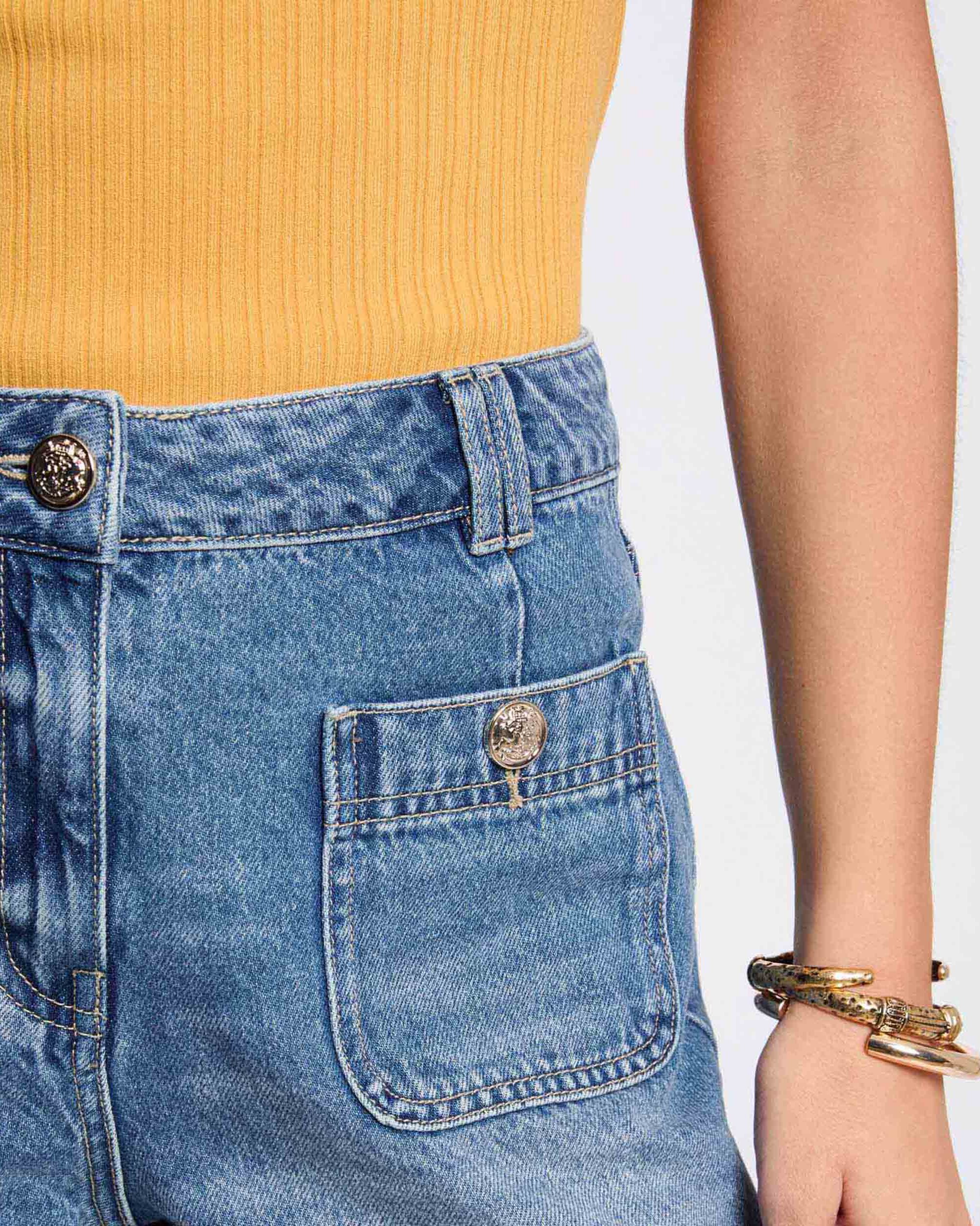 Short Jeans Slim Azul denim-5