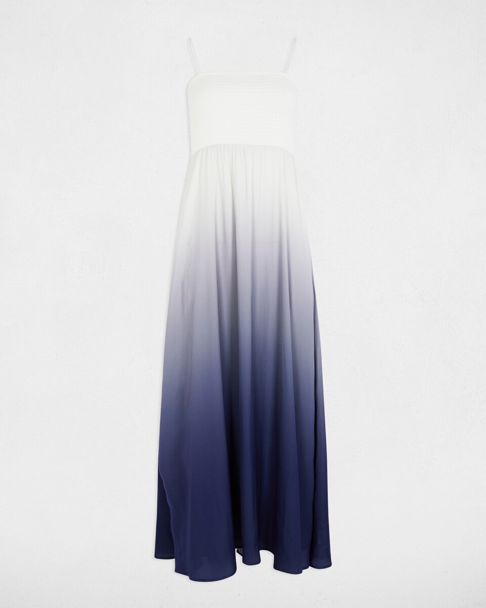 Vestido Comprido com Corte a Direito Folgado Multicolor-2