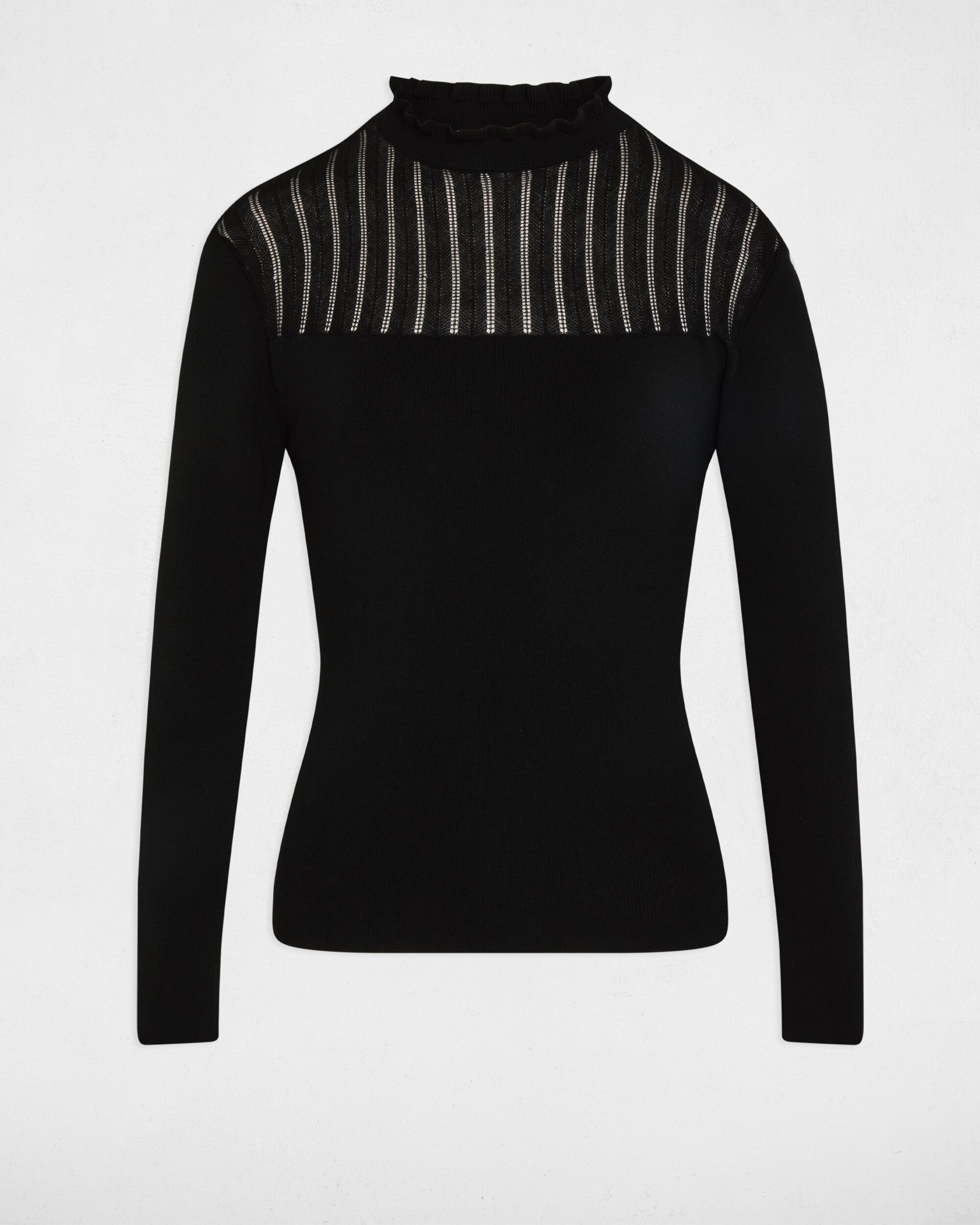 Camisola com Gola Alta Preto-2