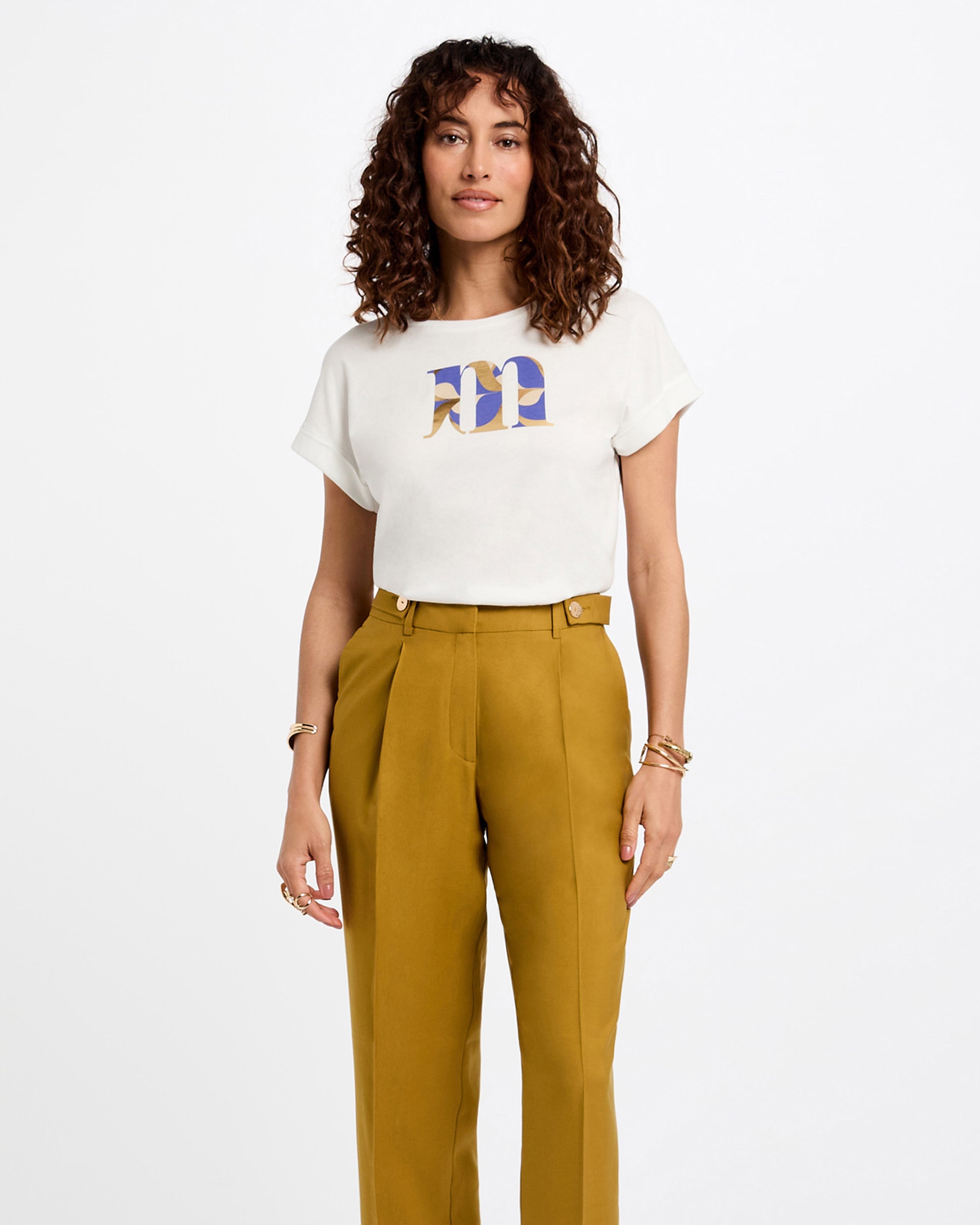 T-shirt com Mensagem Branco-1