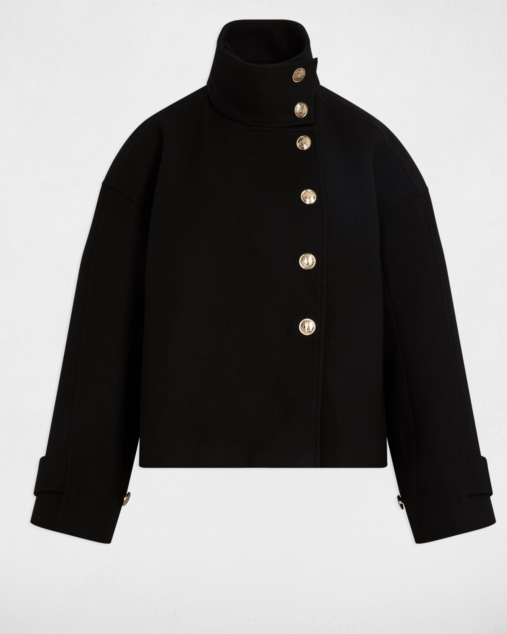 Sobretudo Curto Oversize Preto-2