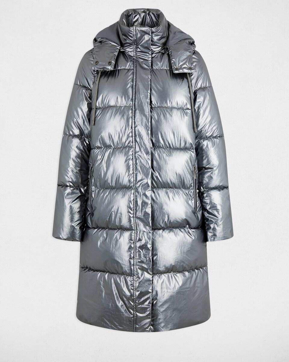 Parka de mujer acolchado largo brillante Prata-2