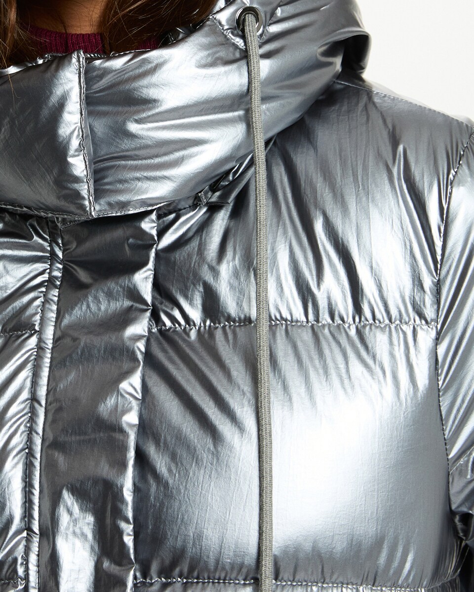 Parka de mujer acolchado largo brillante Prata-5