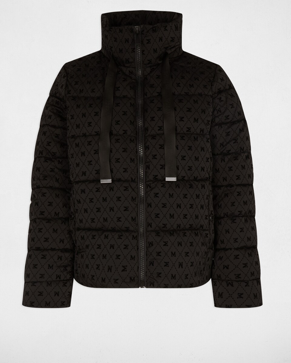 Blusão Acolchoado Curto com Gola Alta Preto-2